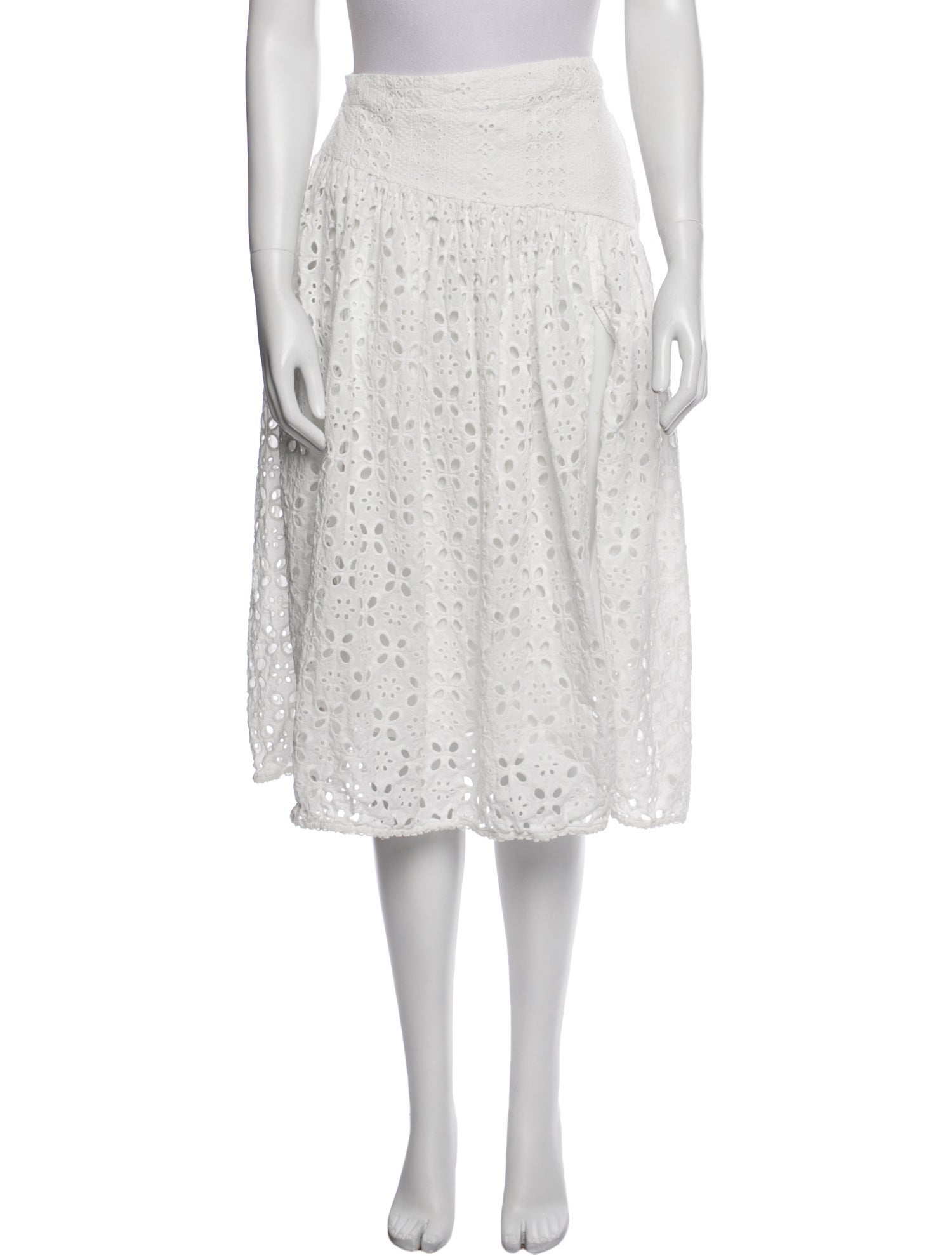 Poupette St Barth Embroidered Accent Knee-Length Skirt