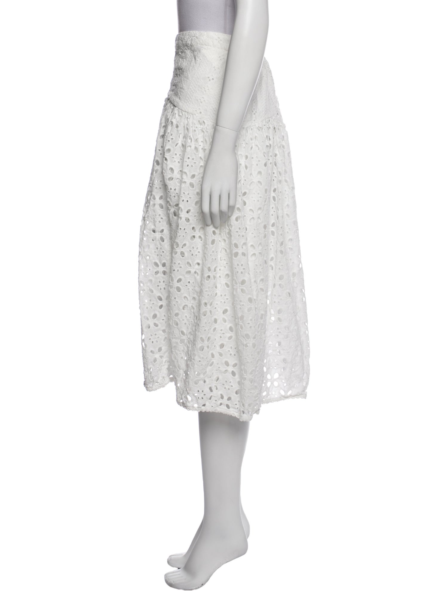 Poupette St Barth Embroidered Accent Knee-Length Skirt