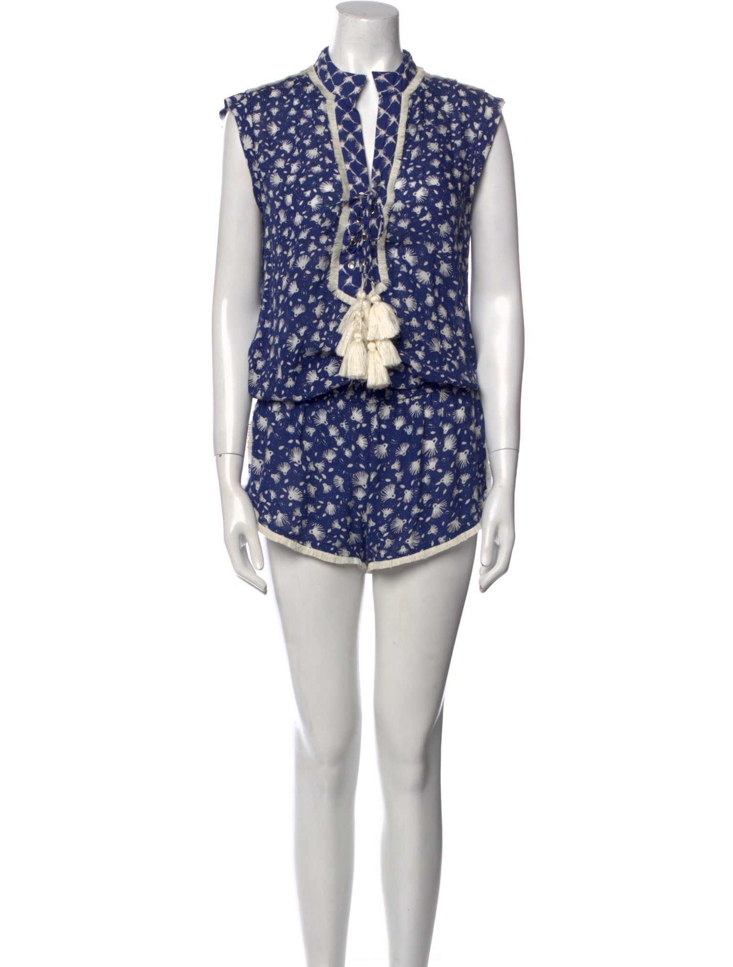 Poupette St Barth Printed Crew Neck Romper