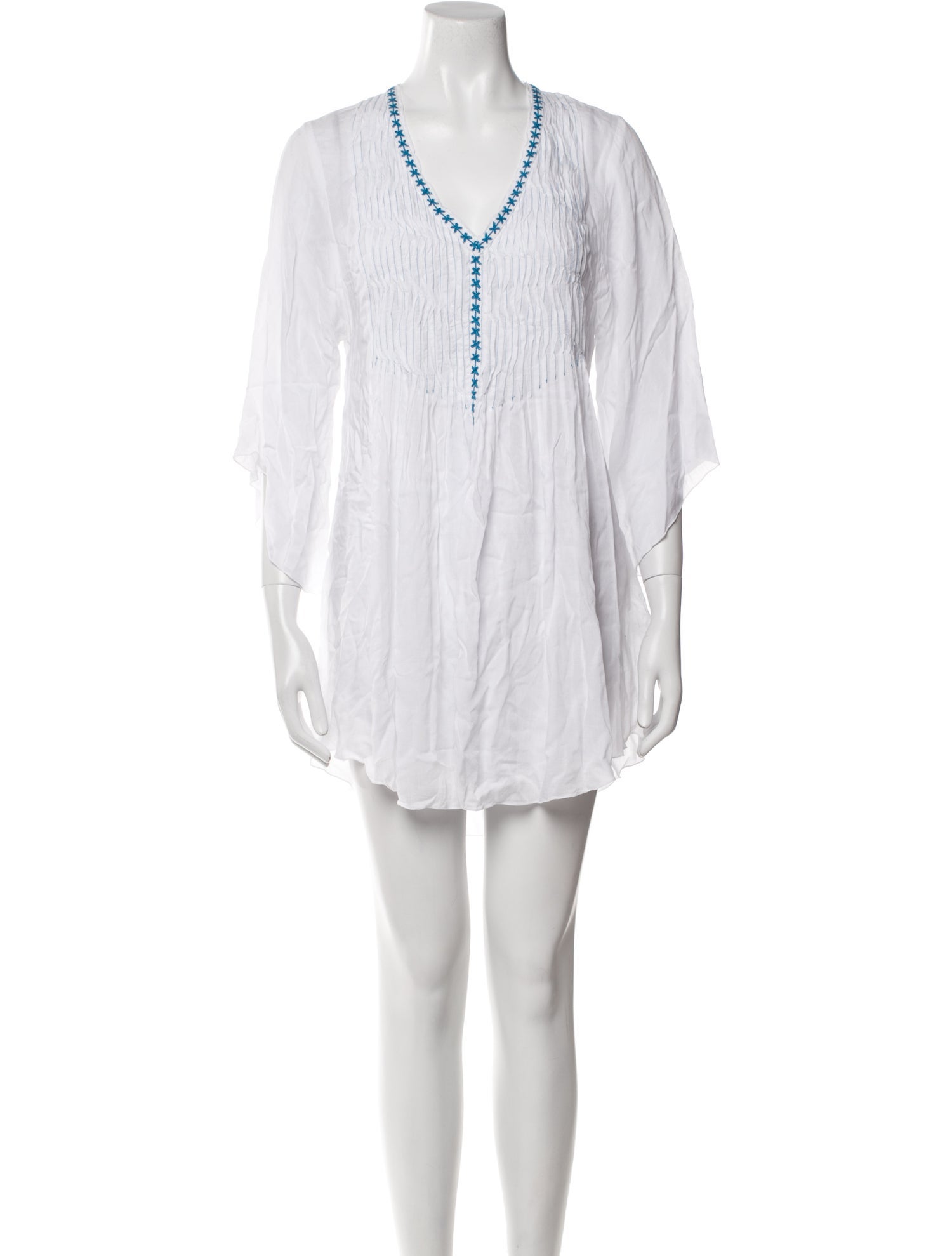 Poupette St Barth V-Neck Three-Quarter Sleeve Tunic
