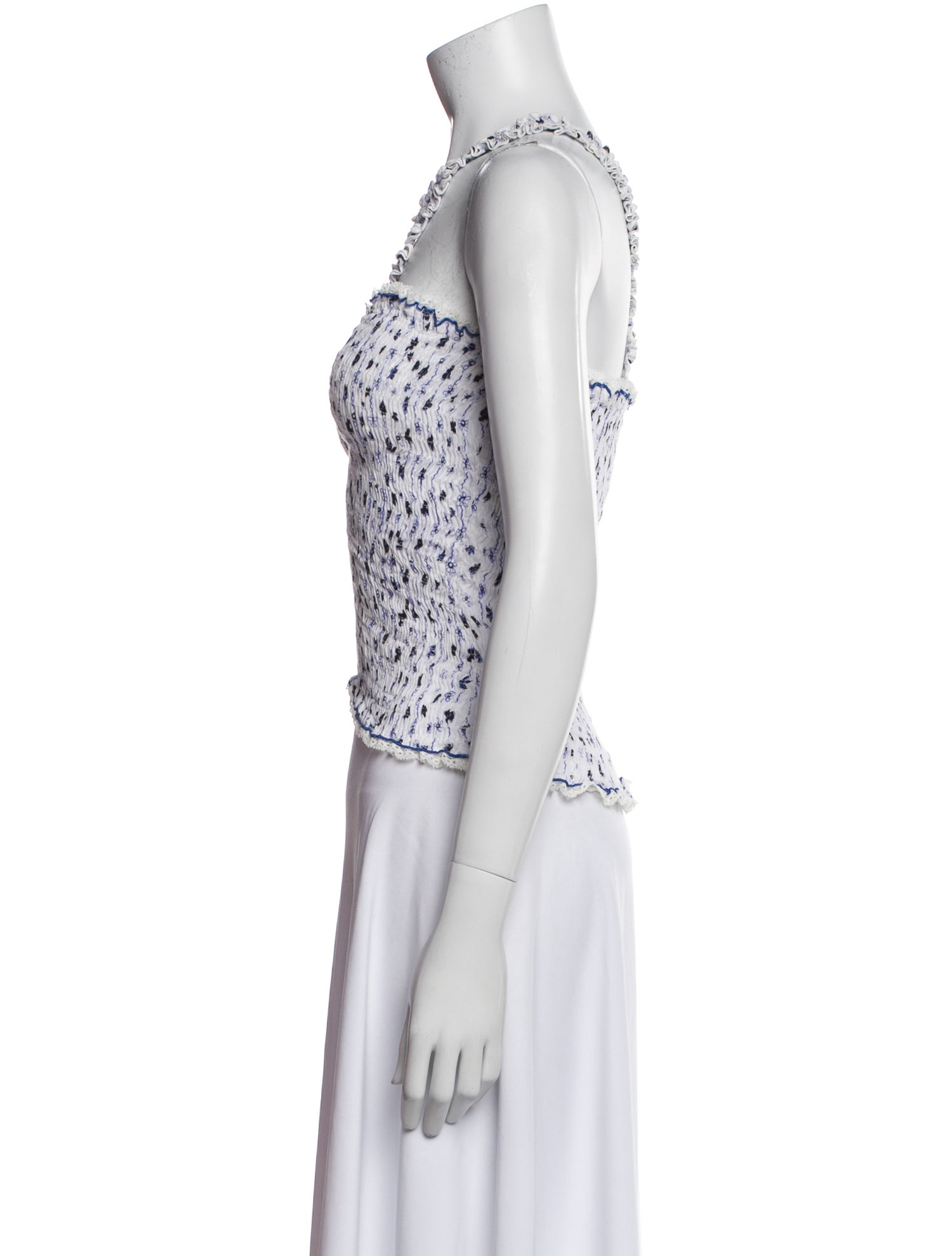 Poupette St Barth Printed V-Neck Crop Top