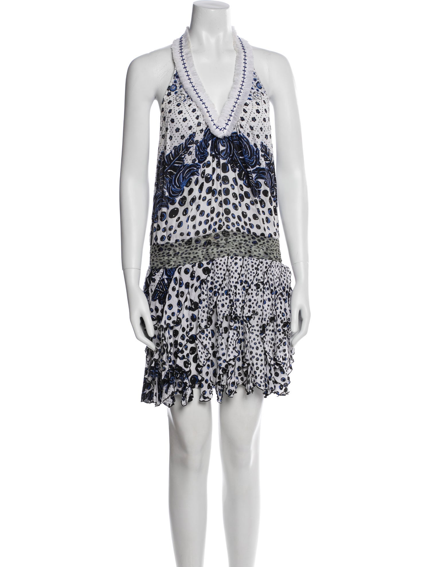 Poupette St Barth Lace Pattern Mini Dress