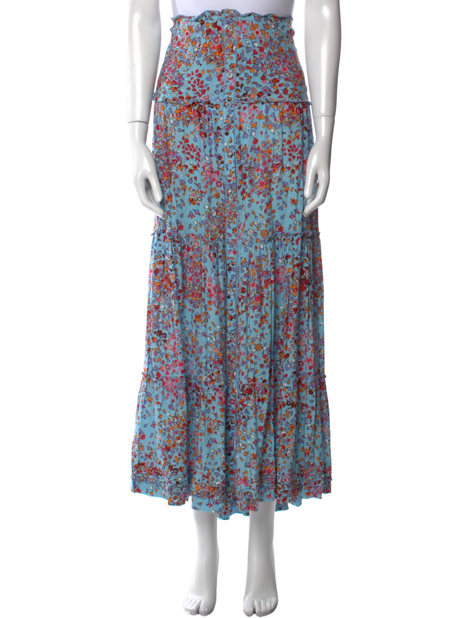 Poupette St Barth Floral Print Long Skirt