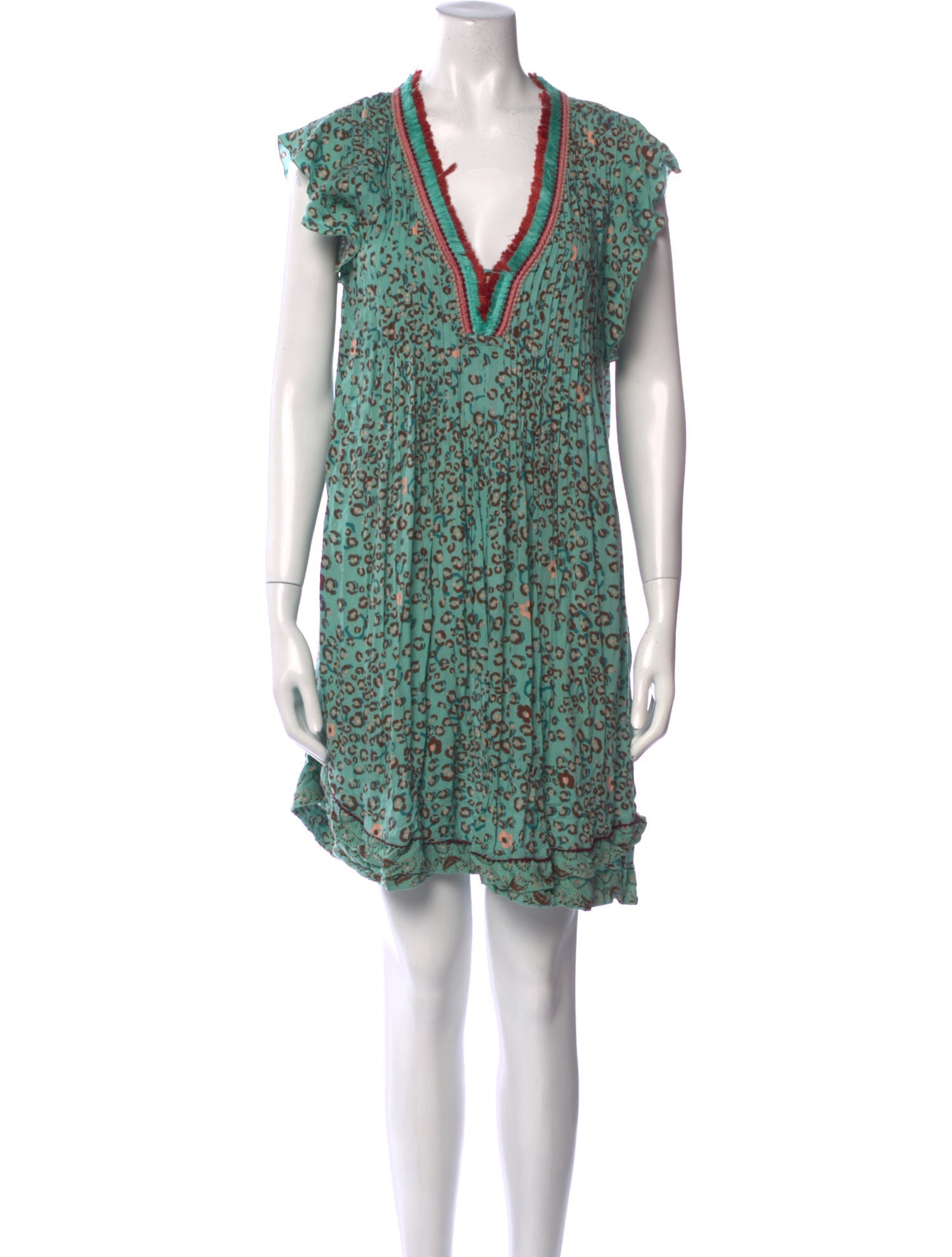 Poupette St Barth Animal Print Mini Dress