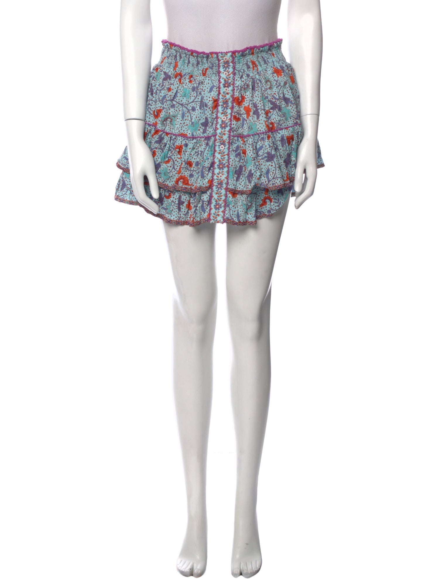 Poupette St Barth Floral Print Mini Skirt w/ Tags