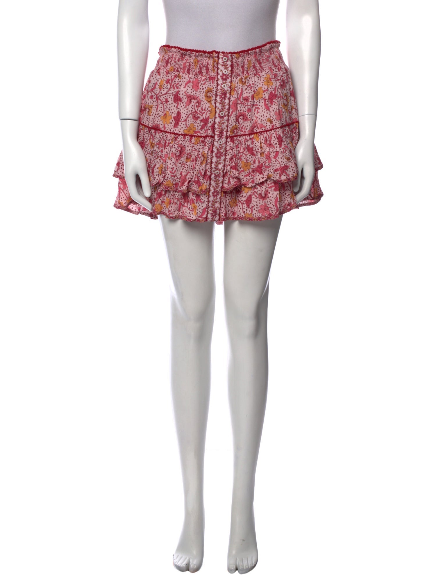 Poupette St Barth Floral Print Mini Skirt w/ Tags