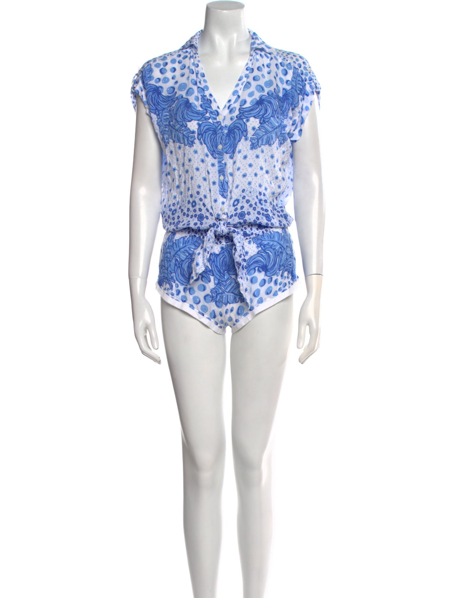 Poupette St Barth Printed V-Neck Romper