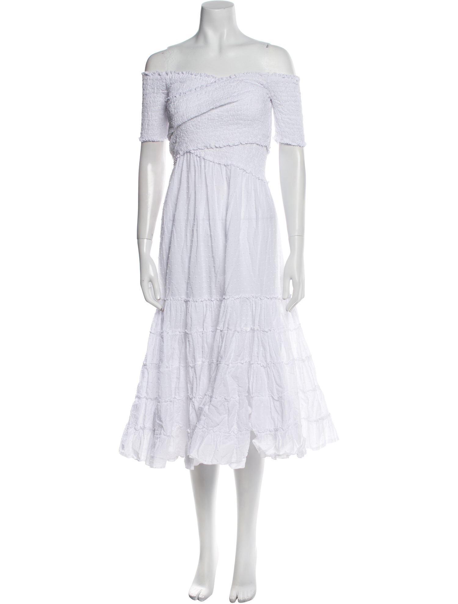 Poupette St Barth Off-The-Shoulder Knee-Length Dress