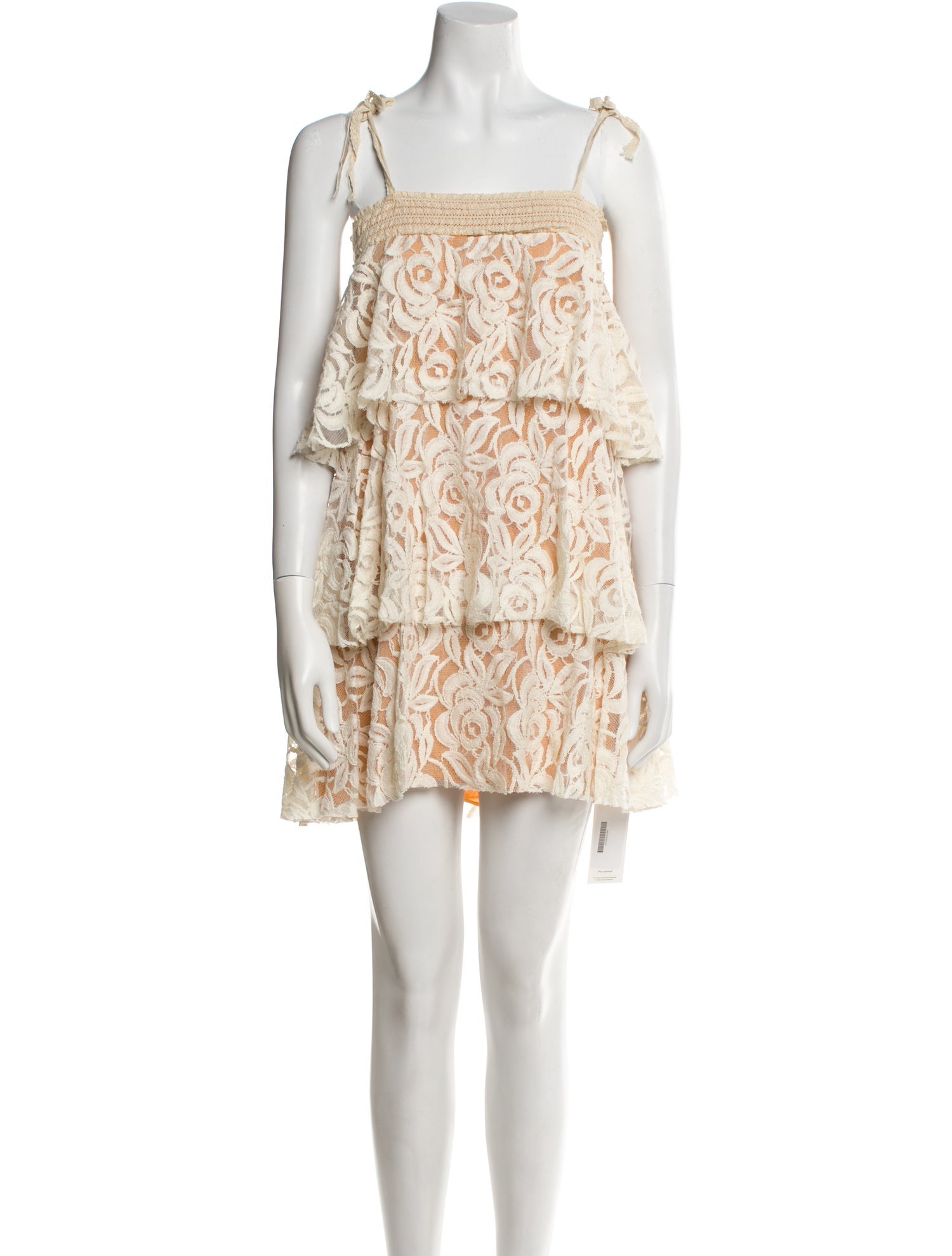 Poupette St Barth Lace Pattern Mini Dress