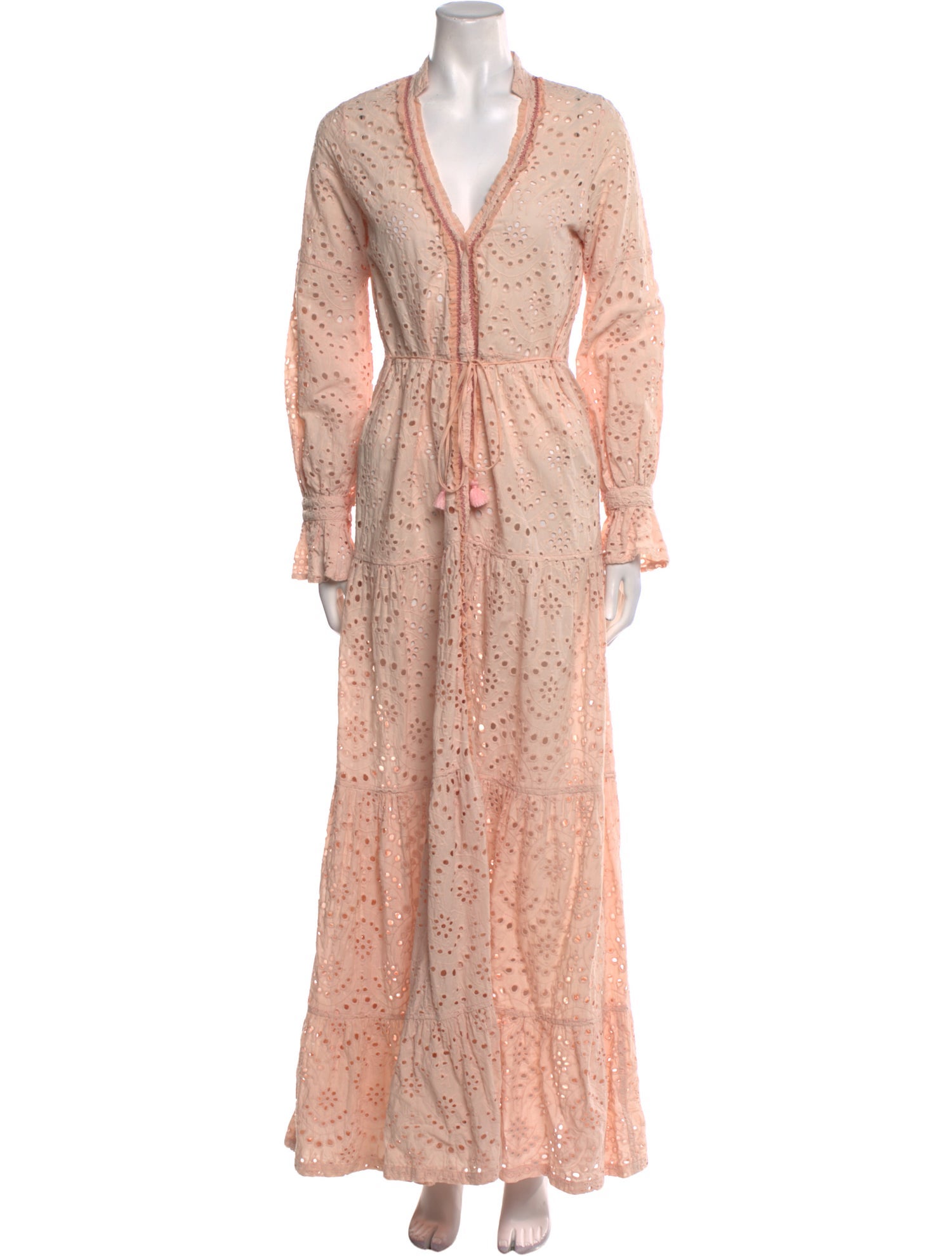 Poupette St Barth Lace Pattern Long Dress