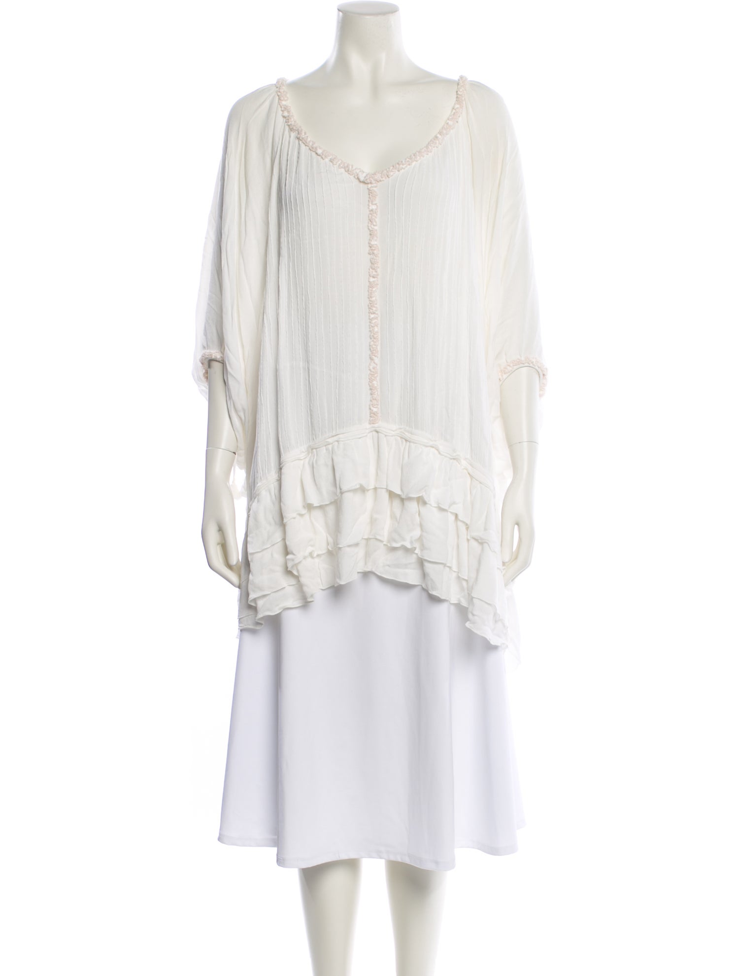 Poupette St Barth V-Neck Three-Quarter Sleeve Tunic