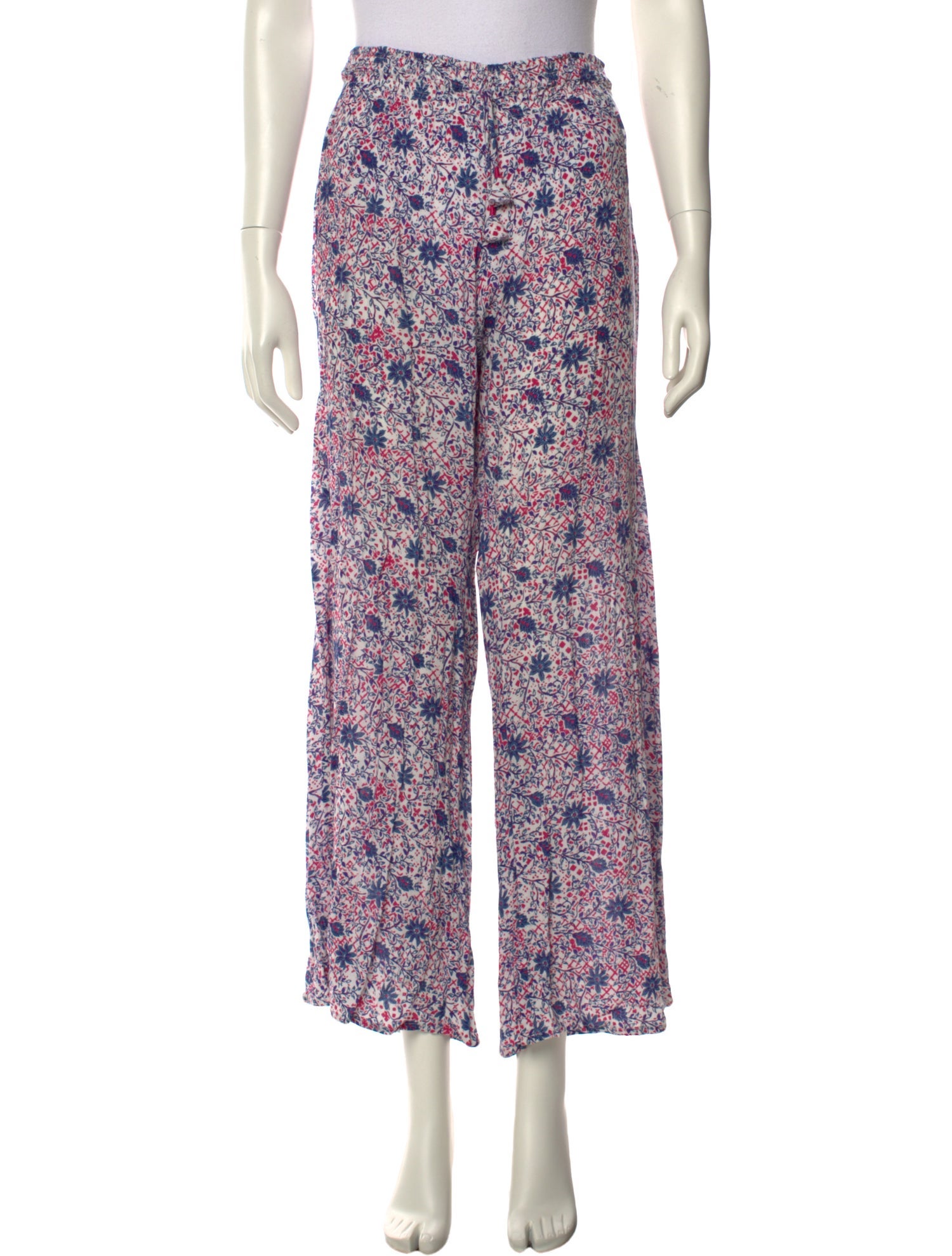 Poupette St Barth Floral Print Wide Leg Pants