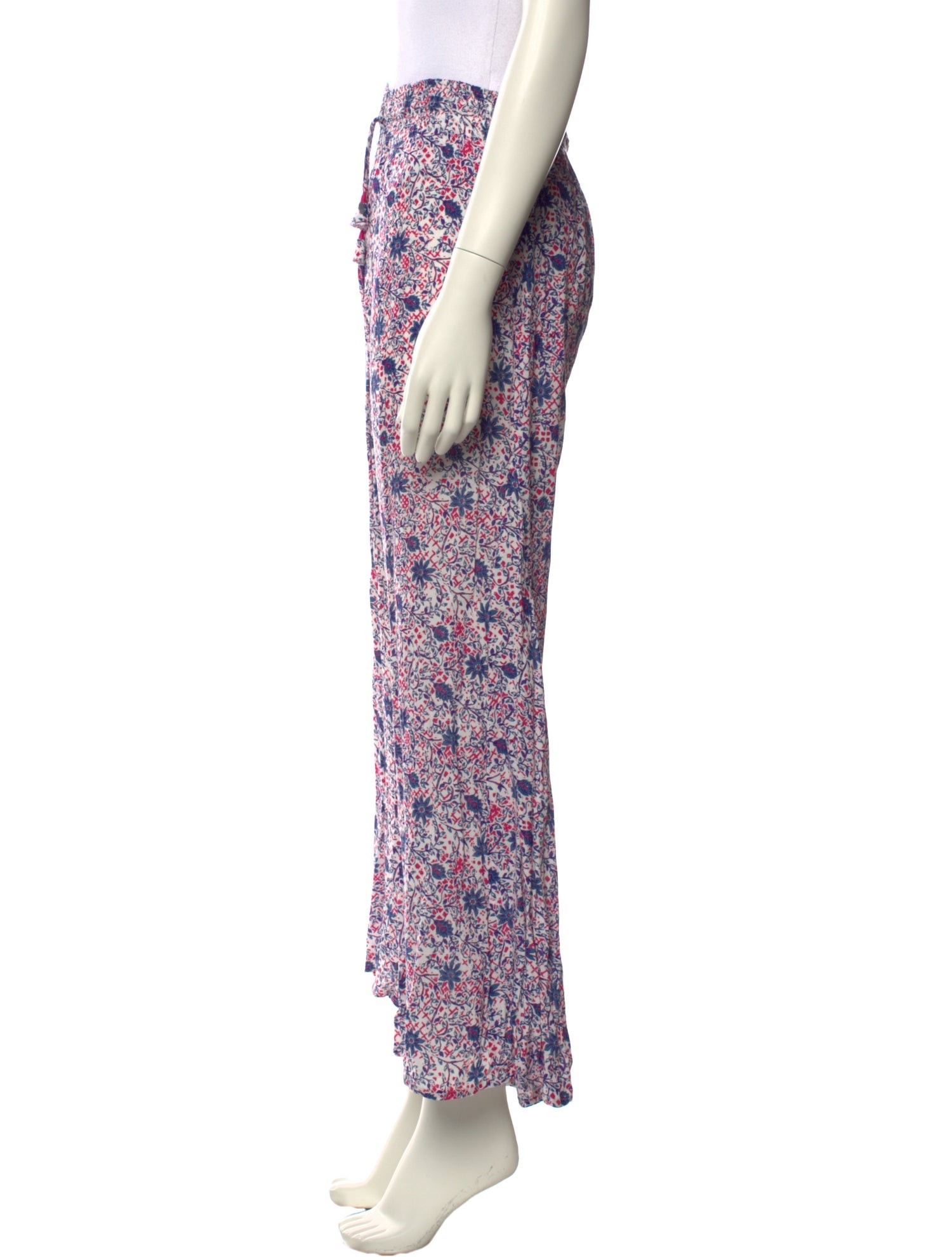 Poupette St Barth Floral Print Wide Leg Pants