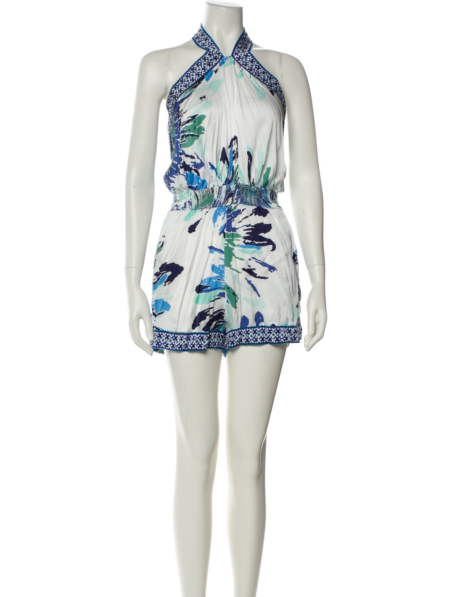 Poupette St Barth Printed Halterneck Romper