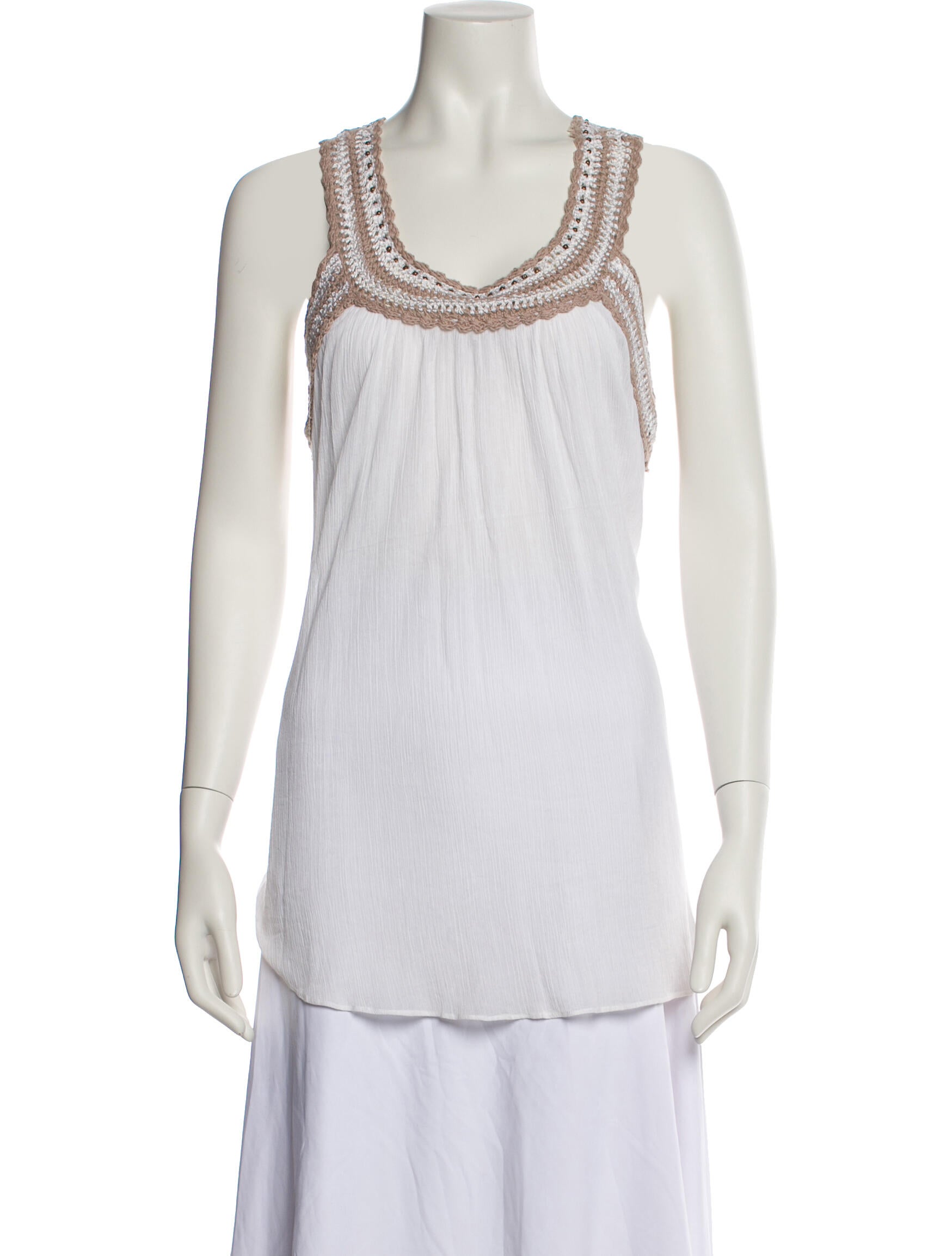 Poupette St Barth Scoop Neck Sleeveless Top