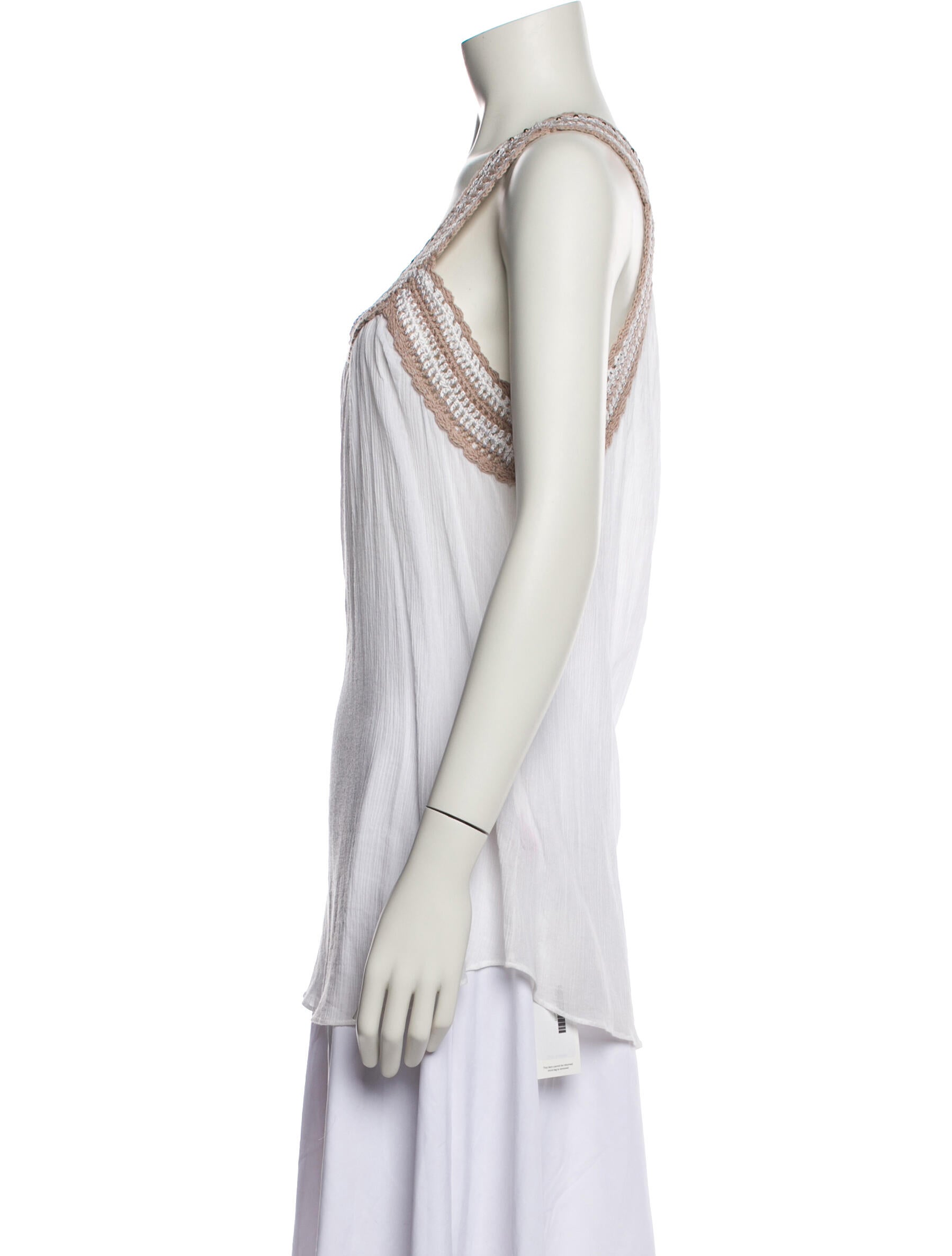 Poupette St Barth Scoop Neck Sleeveless Top