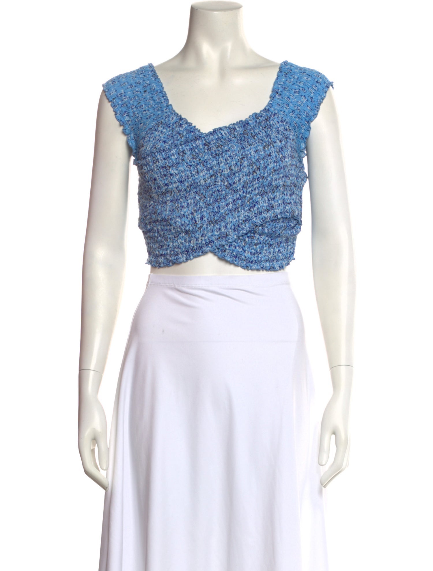 Poupette St Barth Square Neckline Sleeveless Crop Top
