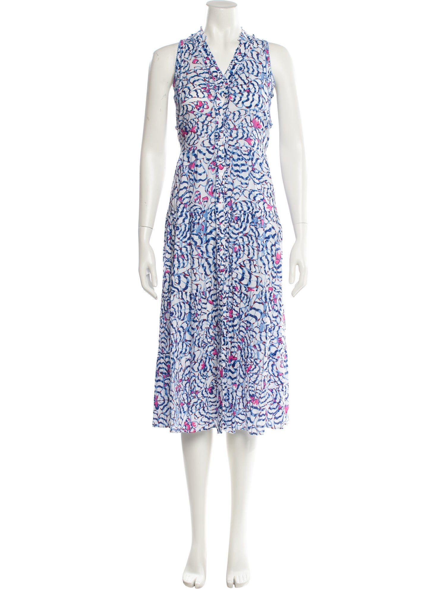 Poupette St Barth Printed Midi Length Dress