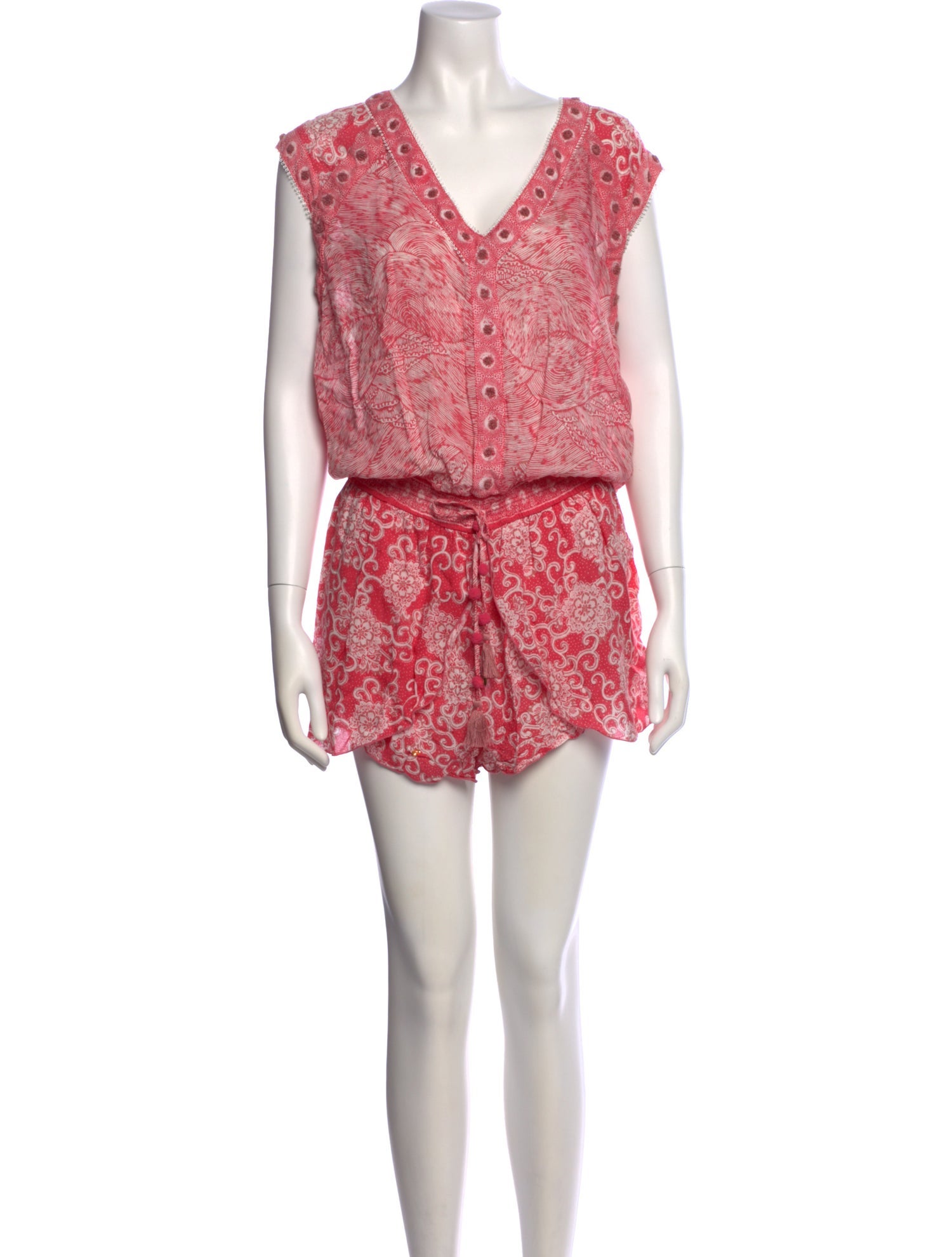 Poupette St Barth Printed V-Neck Romper