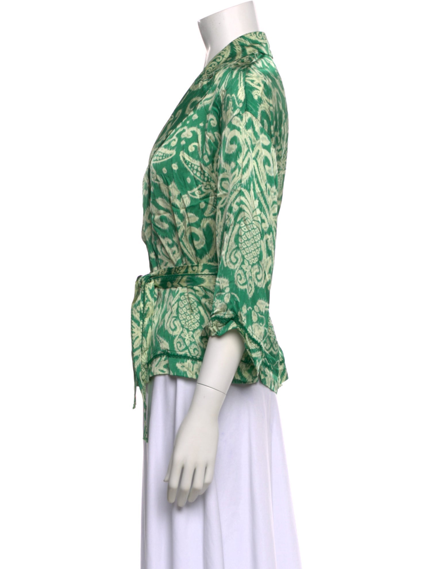 Poupette St Barth Printed Three-Quarter Sleeve Blouse