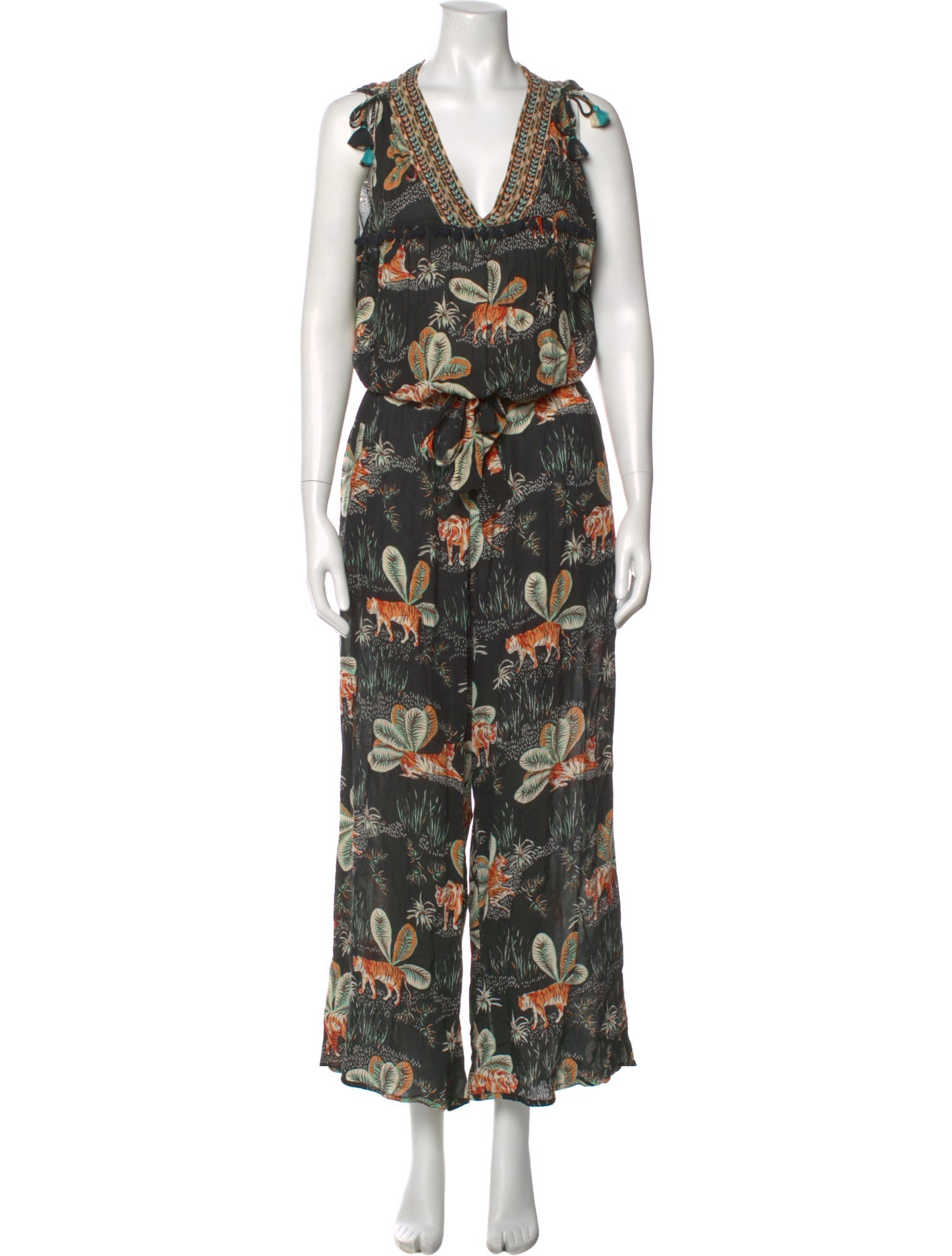 Poupette St Barth Printed V-Neck Jumpsuit