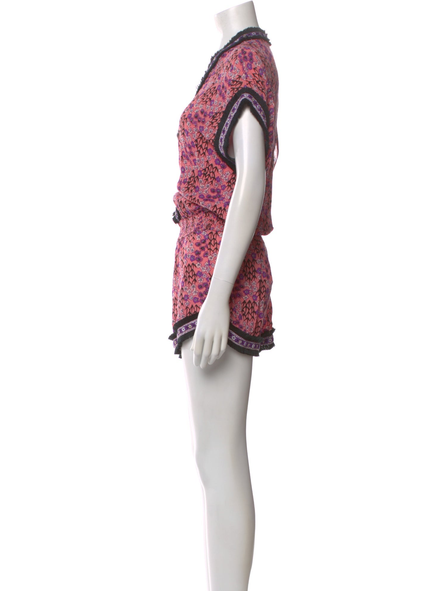 Poupette St Barth Floral Print V-Neck Romper