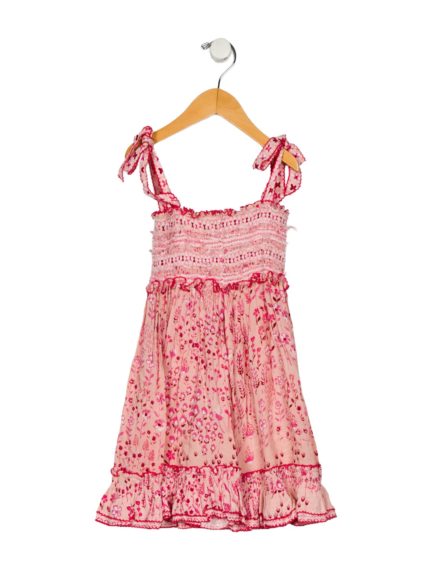 Poupette St Barth Girls' Sleeveless Floral Ruffle Dress