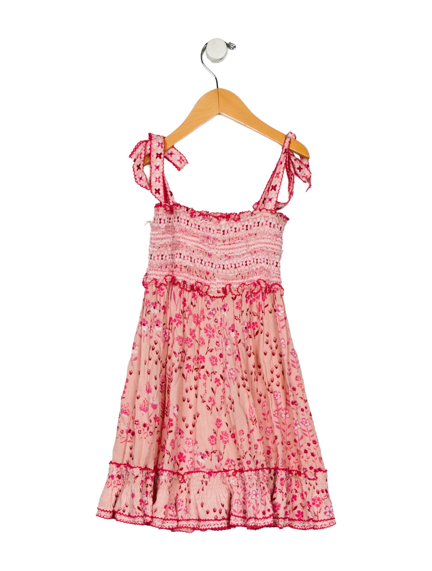 Poupette St Barth Girls' Sleeveless Floral Ruffle Dress