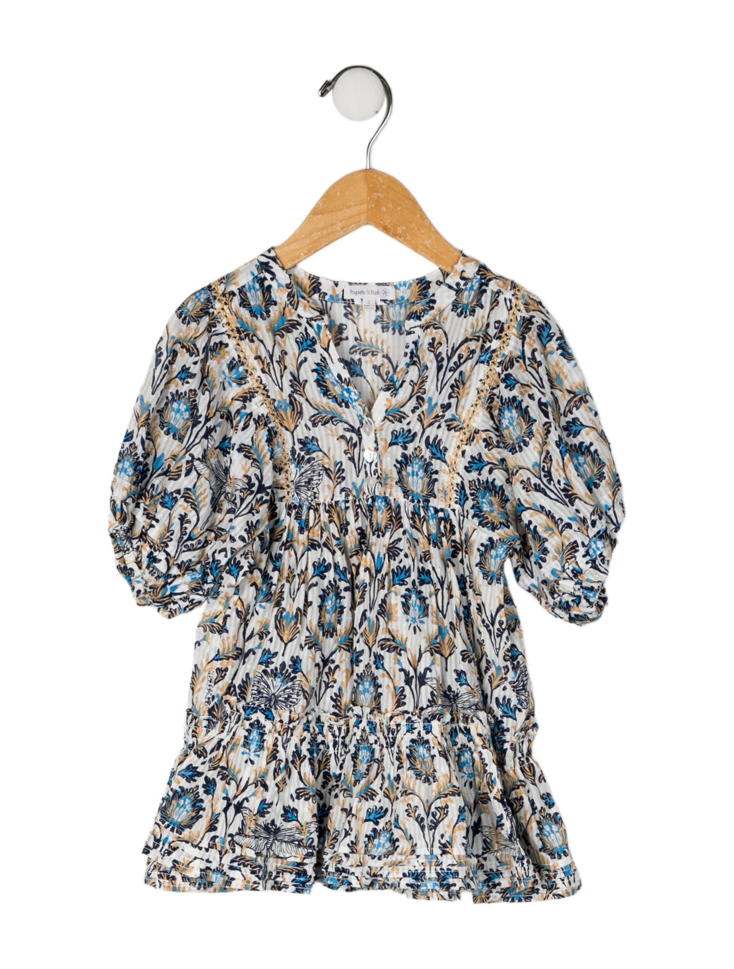 Poupette St Barth Cotton Short Sleeve All Over Print Dress