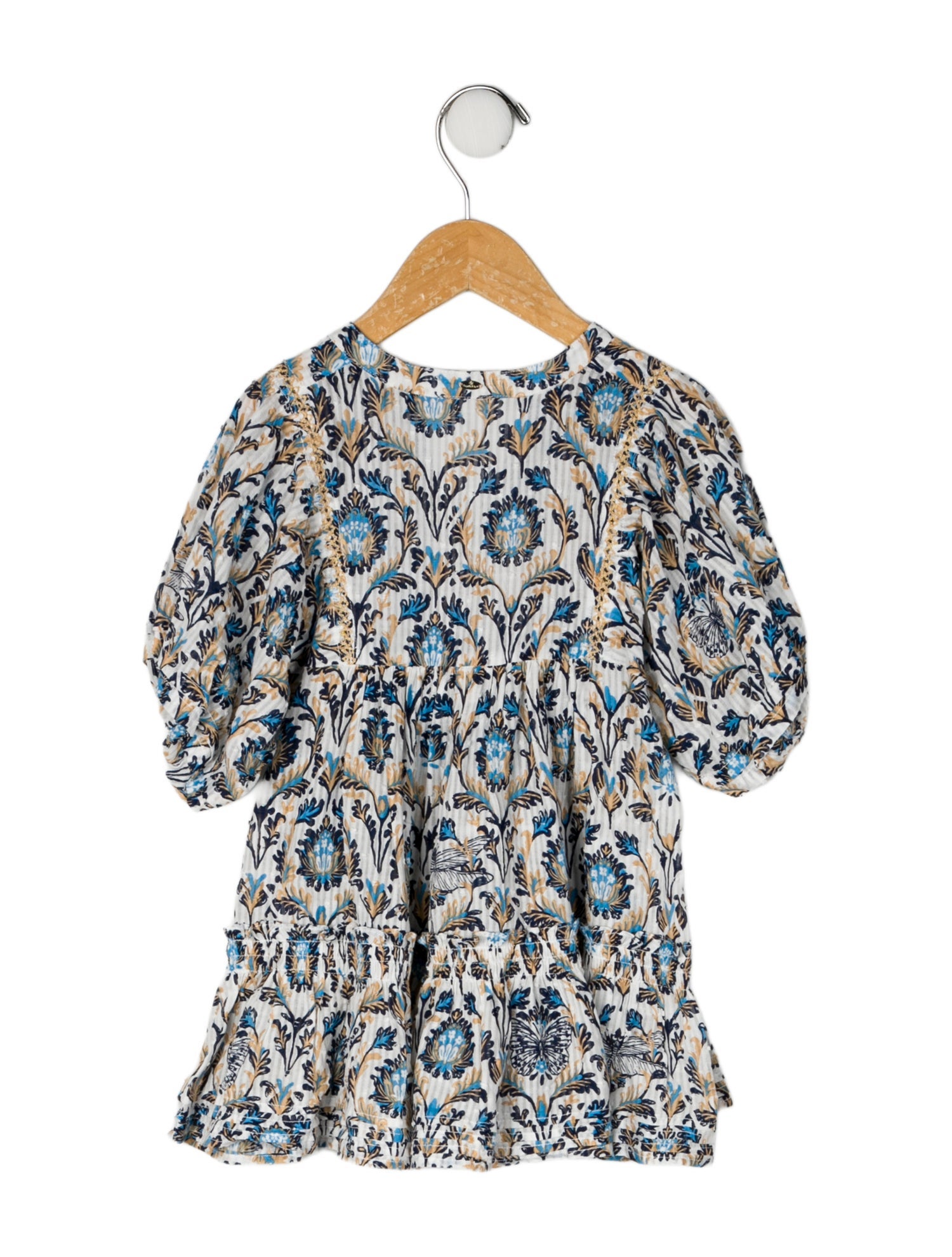 Poupette St Barth Cotton Short Sleeve All Over Print Dress