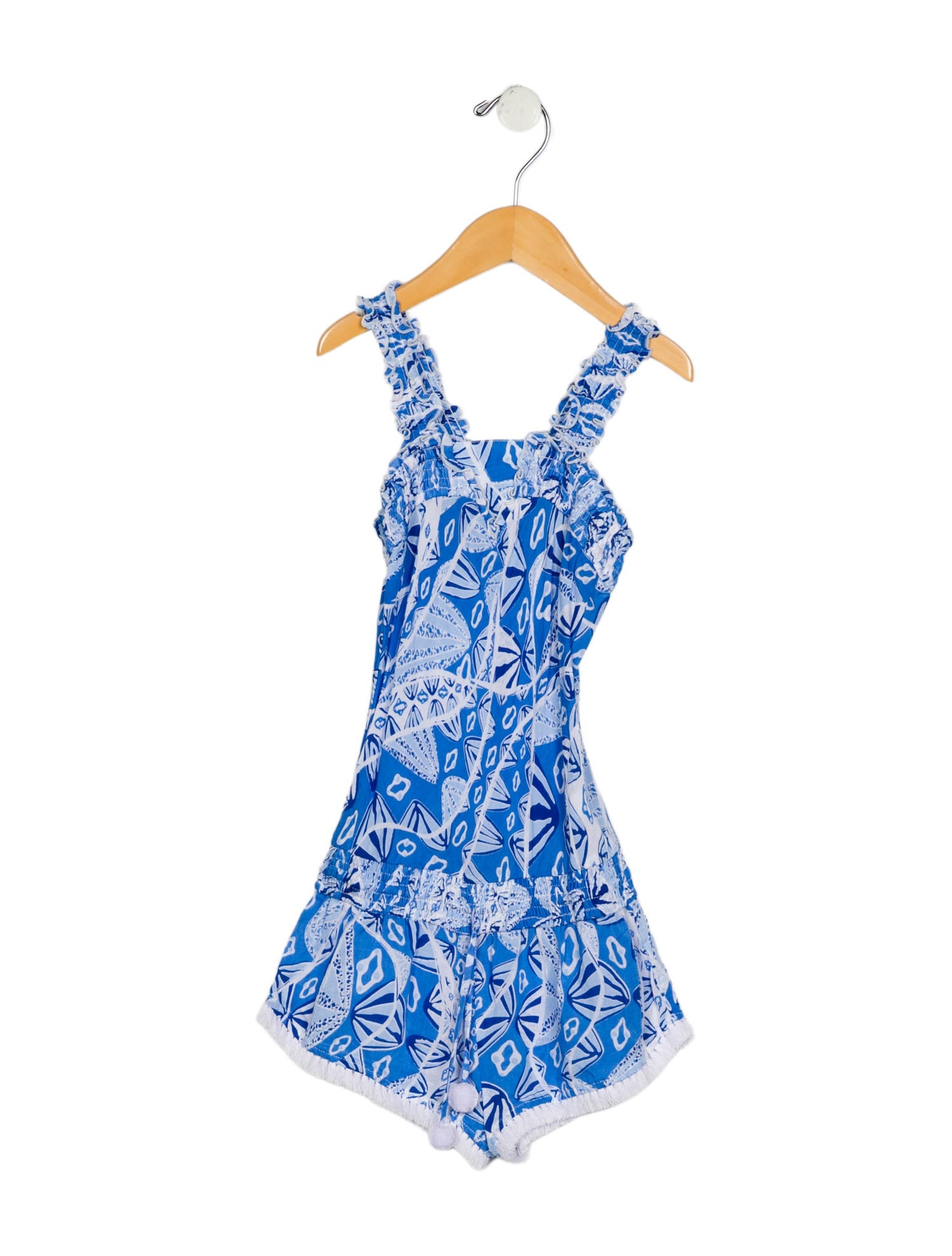 Poupette St Barth Toddler Girls Pattern Printed Tassel Embellished Romper