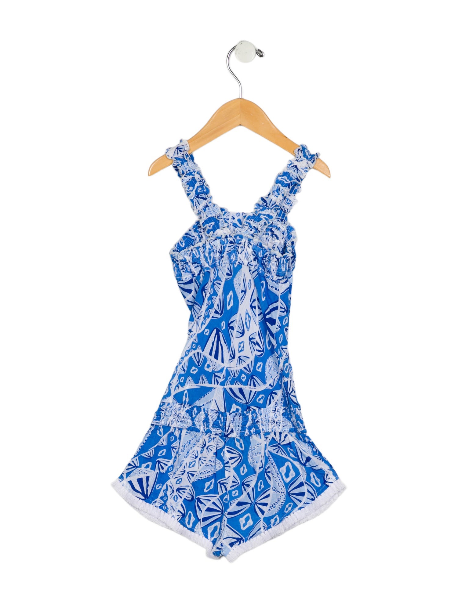 Poupette St Barth Toddler Girls Pattern Printed Tassel Embellished Romper