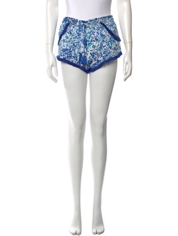 Pre-owned Poupette St Barth Printed Mini Shorts In Blue