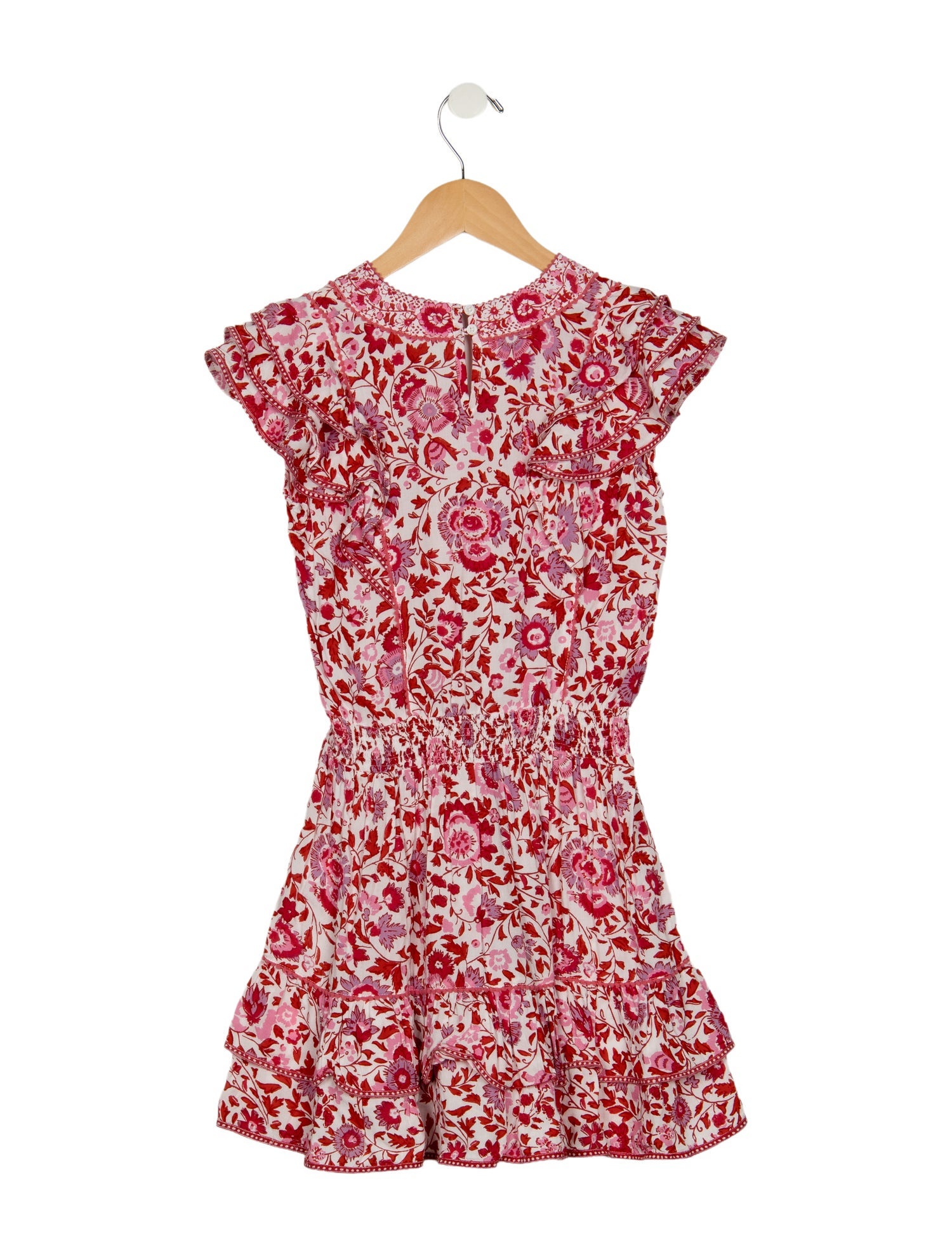 Poupette St Barth Pink patterned sleeveless dress with button closure