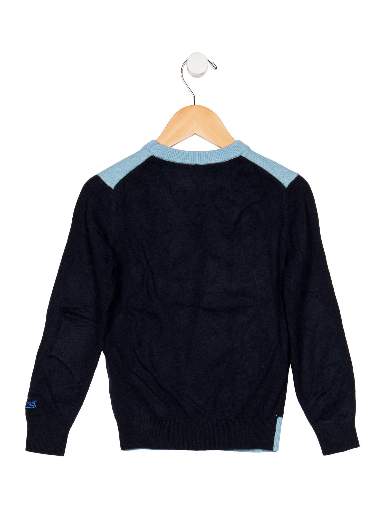Poupette St Barth Crewneck Pattern Print Wool Blend Knit Sweater