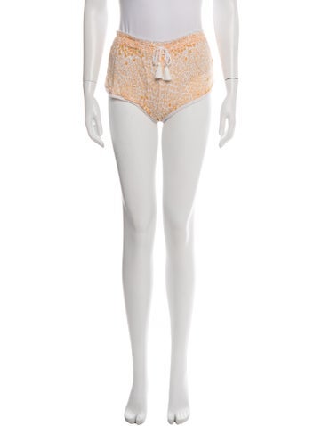 Pre-owned Poupette St Barth Floral Print Mini Shorts In Neutral