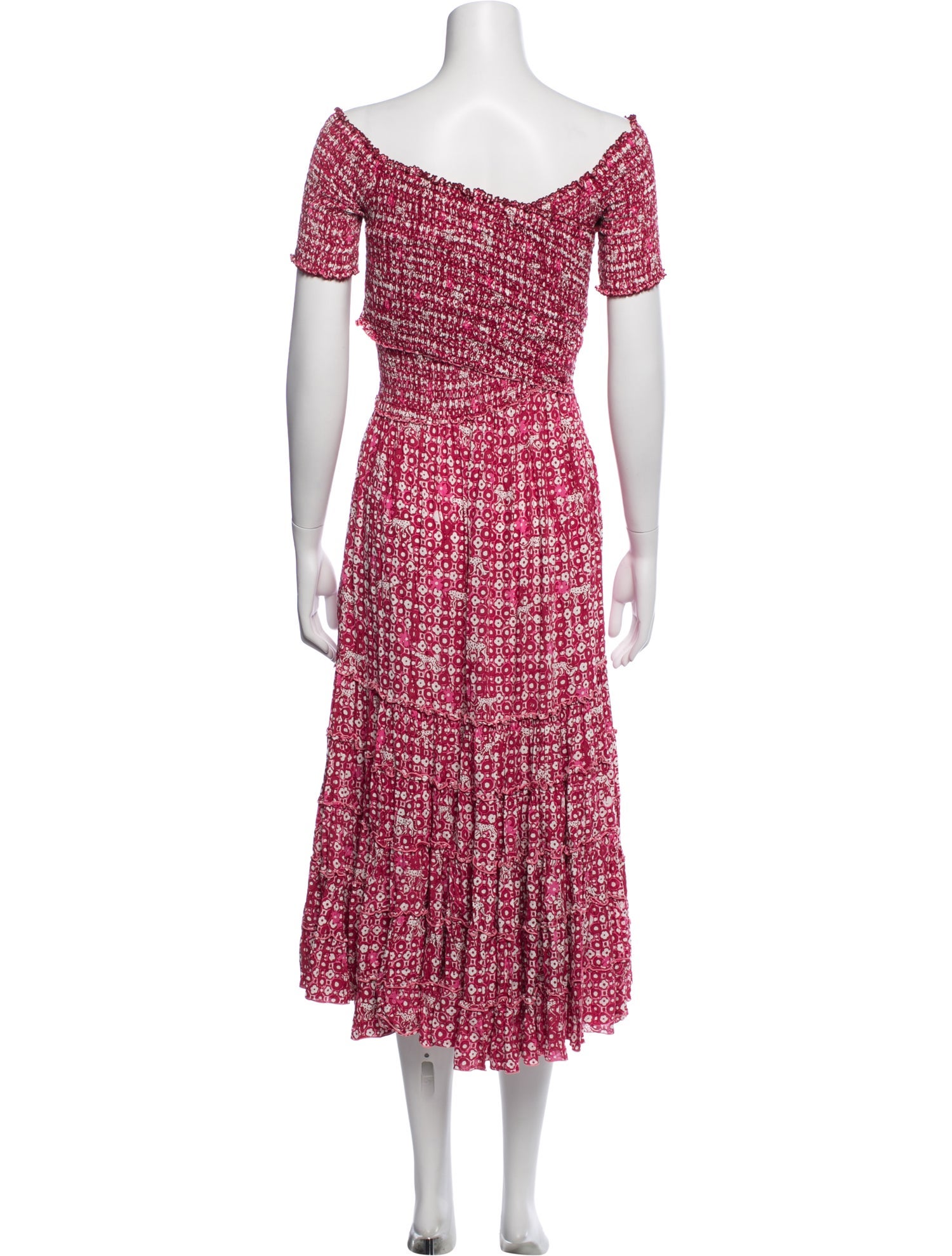 poupette st barth midi dress Poupette St Barth Annabelle Floral Crp V-Neck Midi Dress