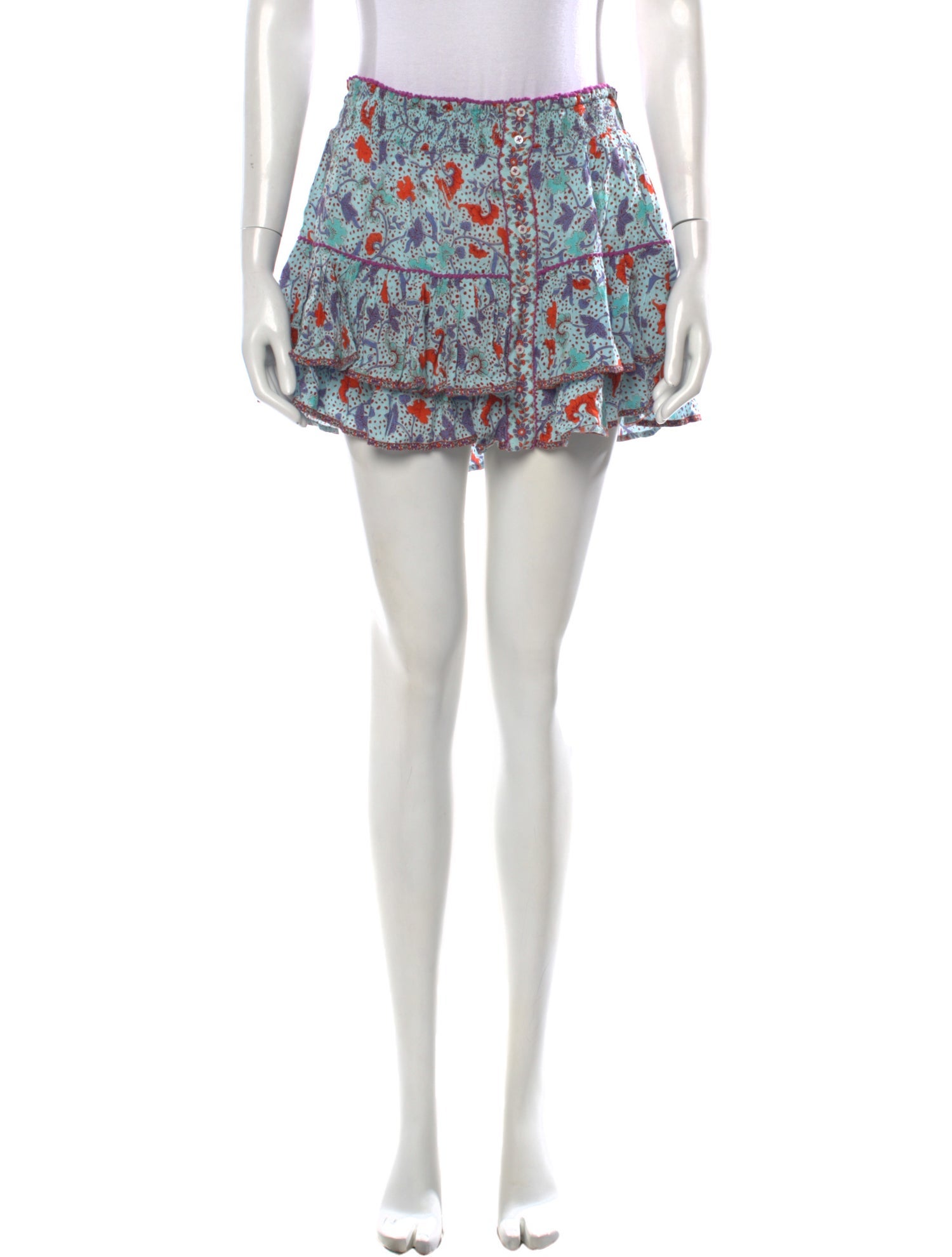 Poupette St Barth Floral Print Mini Skirt