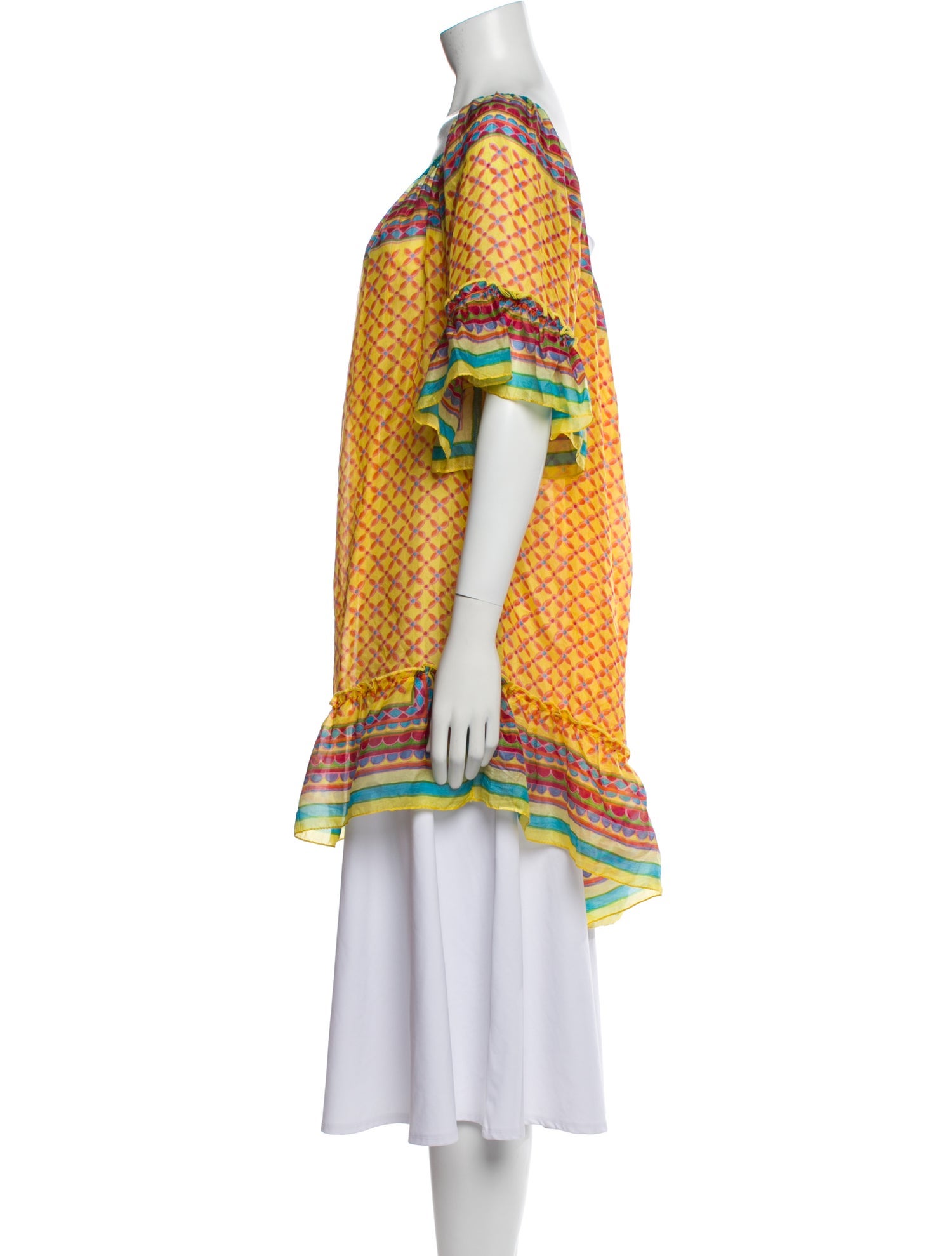 Pop Saint Barth Printed Cowl Neck Tunic