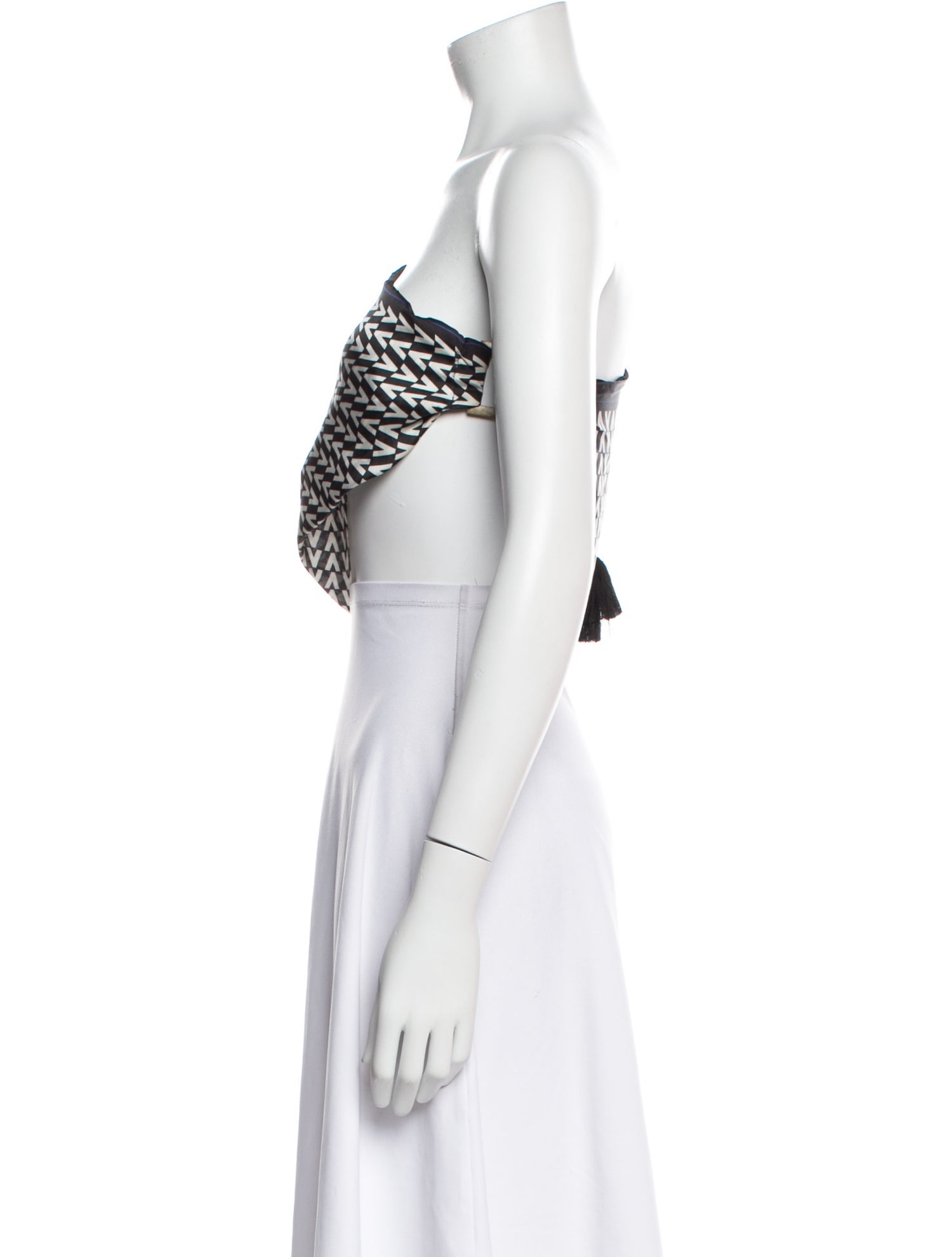 Pop Saint Barth Printed Strapless Crop Top