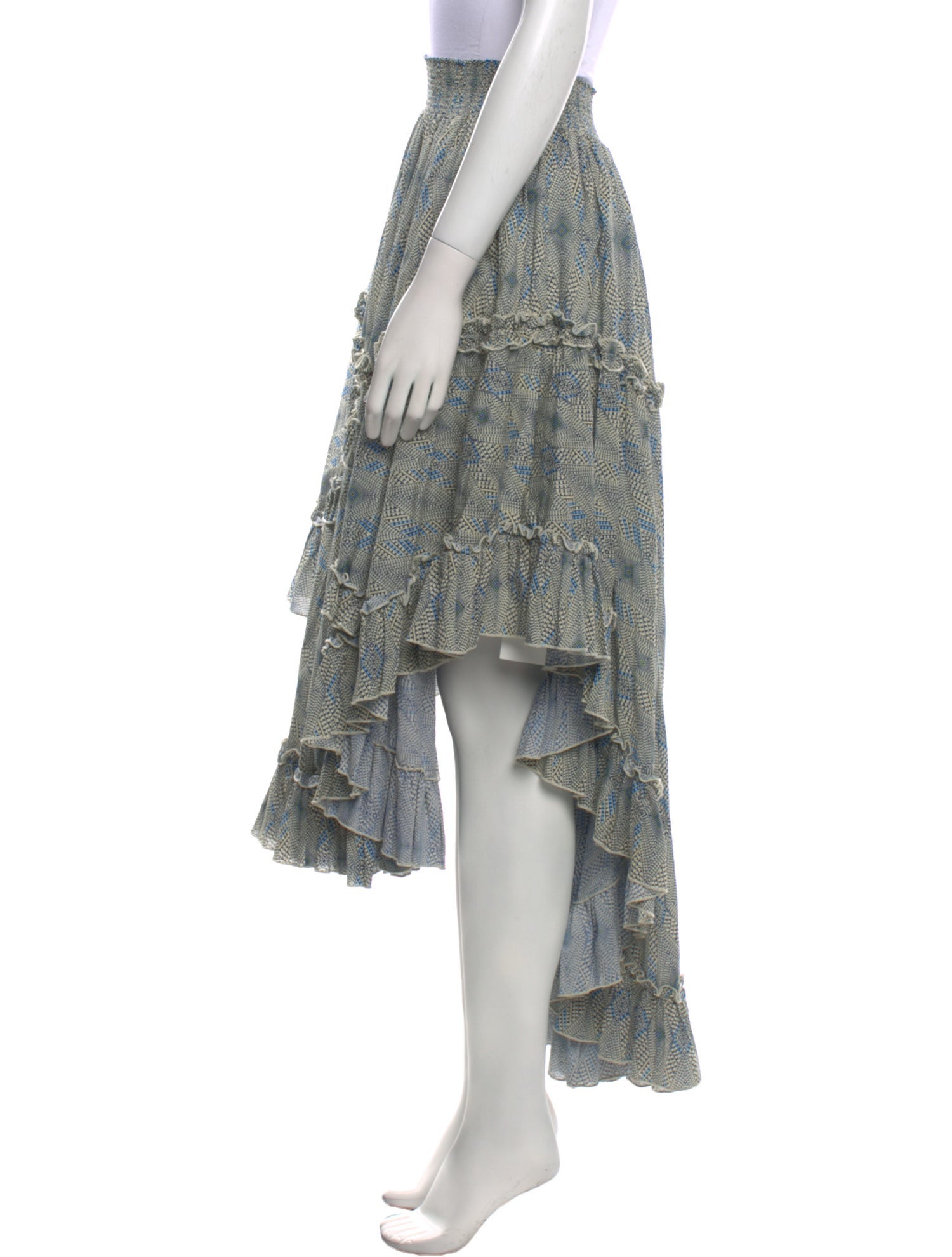 Pop Saint Barth Printed Midi Length Skirt