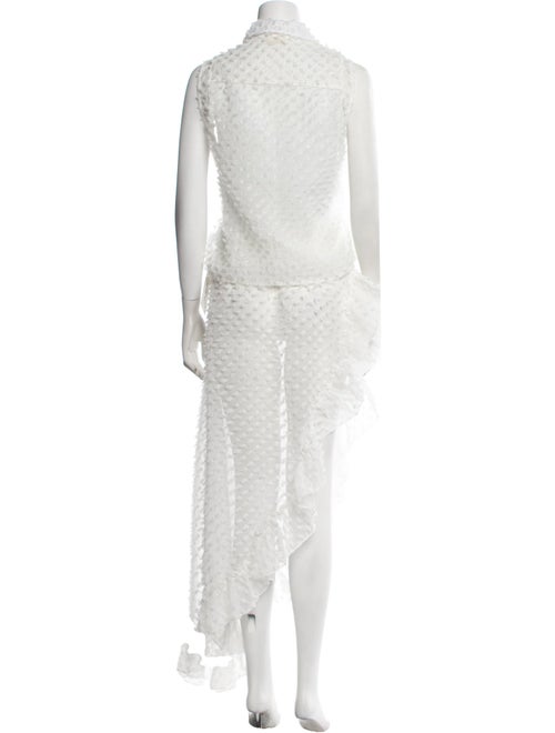 Pop Saint Barth Lace Pattern Ruffle Embellishment Skirt Set