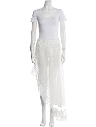 Pop Saint Barth Lace Pattern Ruffle Embellishment Skirt Set