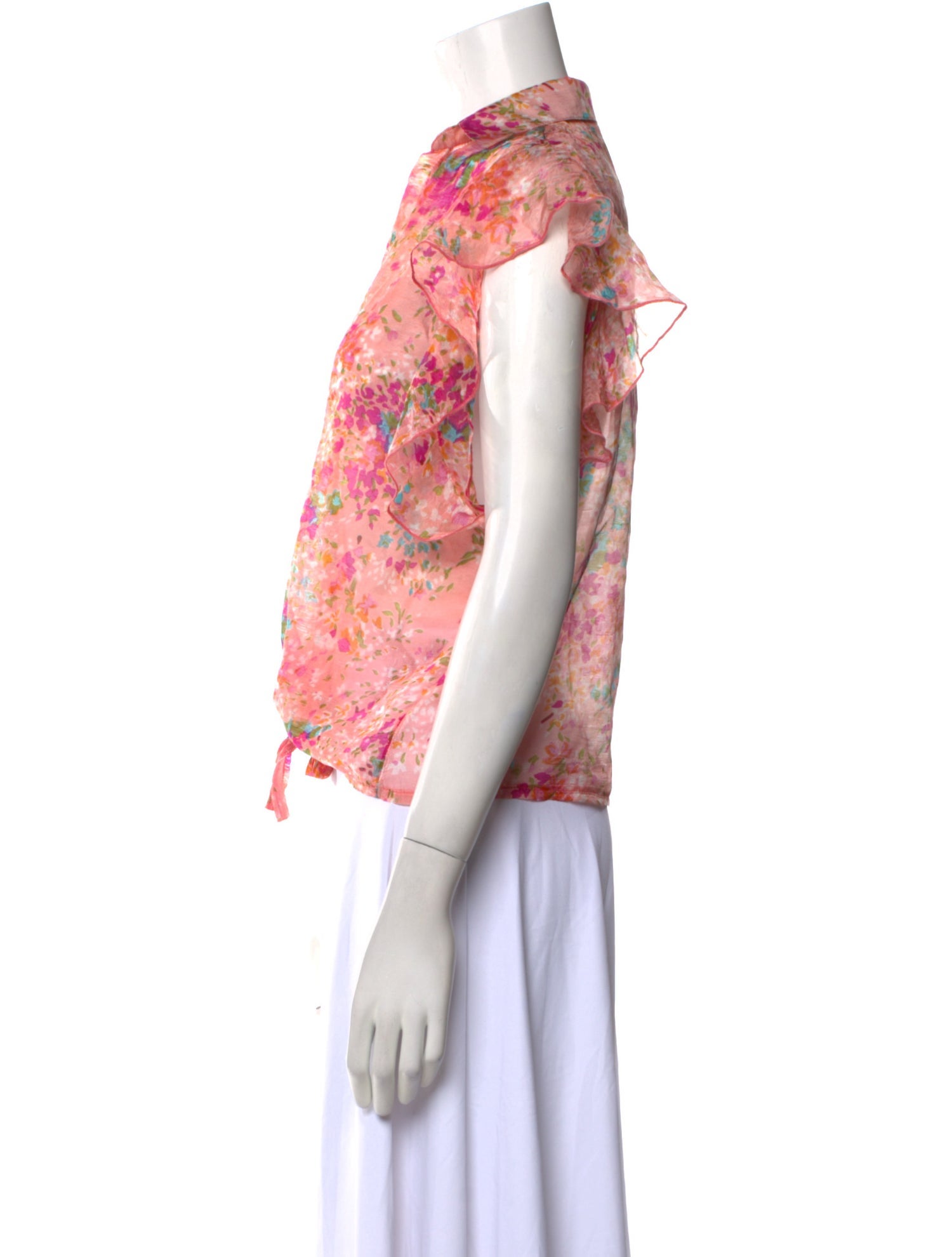 Pop Saint Barth Silk Floral Print Blouse