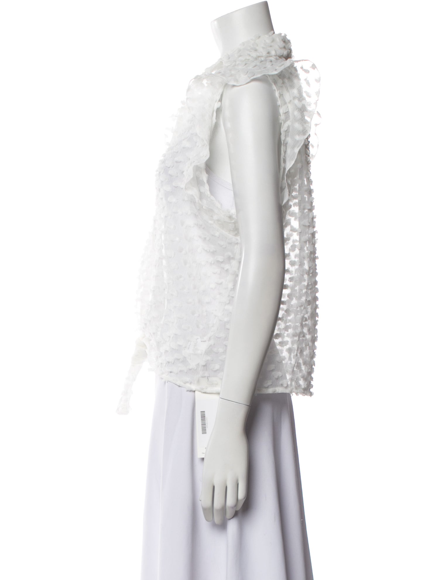 Pop Saint Barth Lace Pattern Sleeveless Crop Top