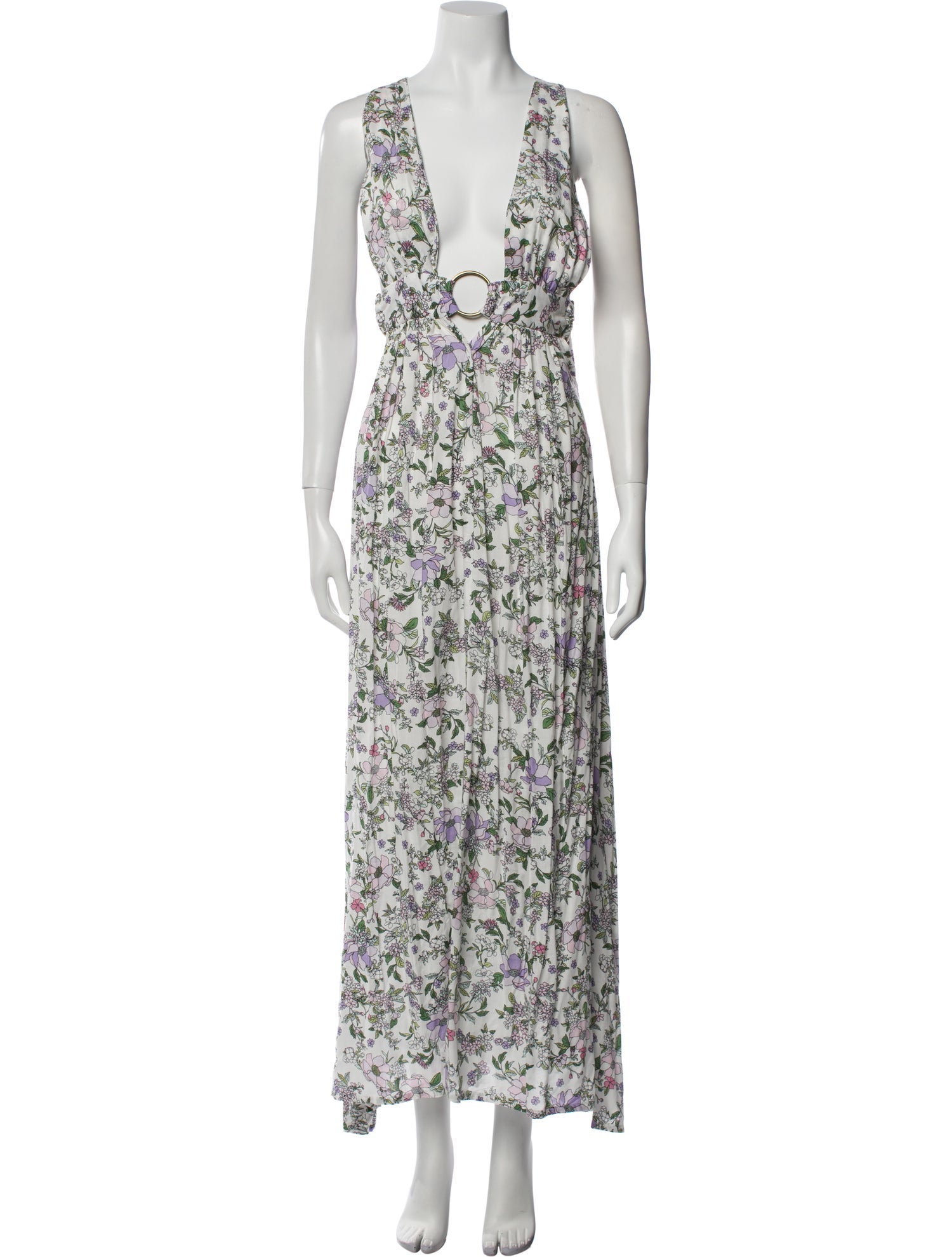 Pop Saint Barth Floral Print Long Dress