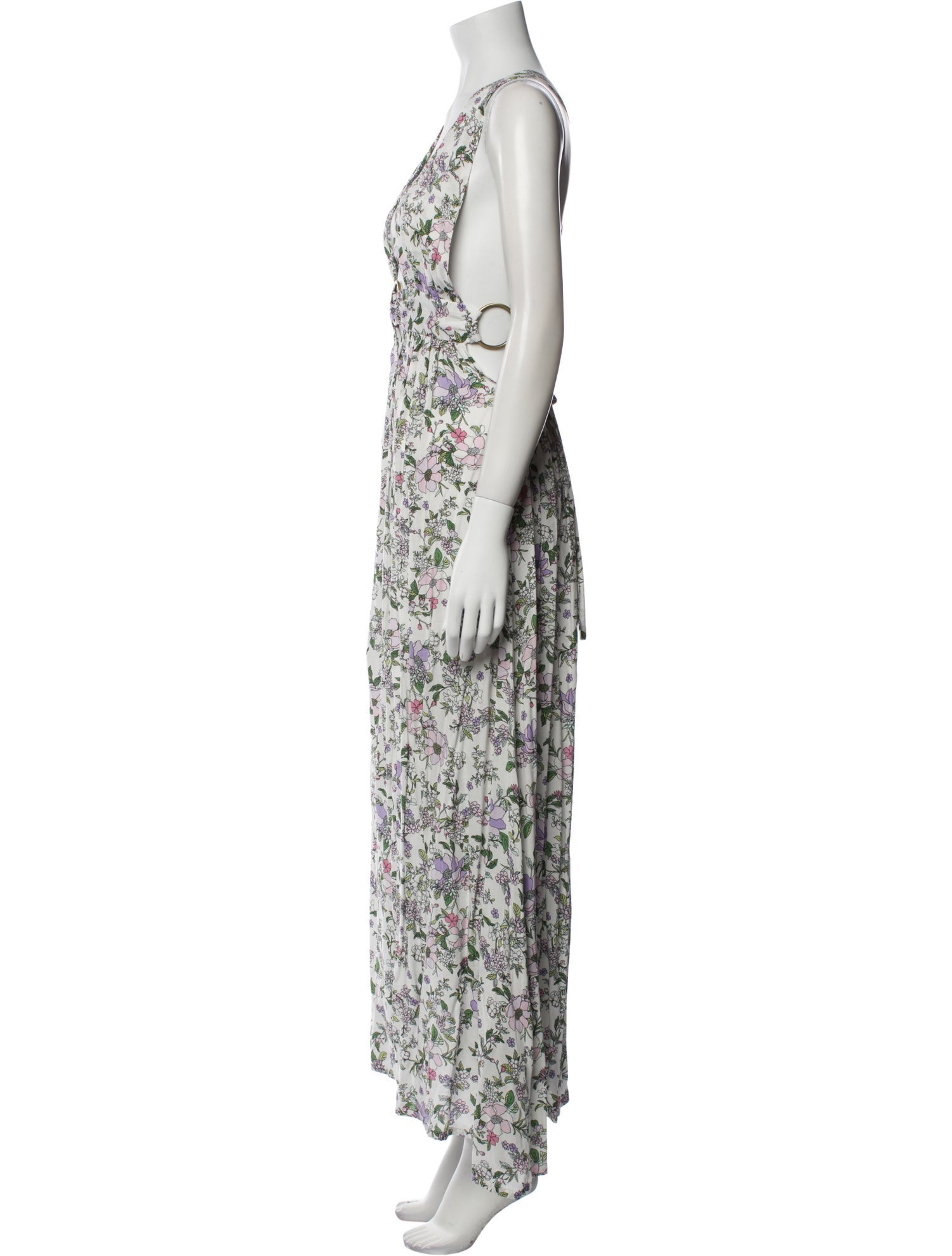 Pop Saint Barth Floral Print Long Dress