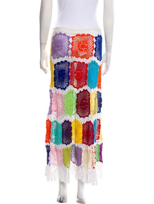 Pop Saint Barth Colorblock Pattern Long Skirt