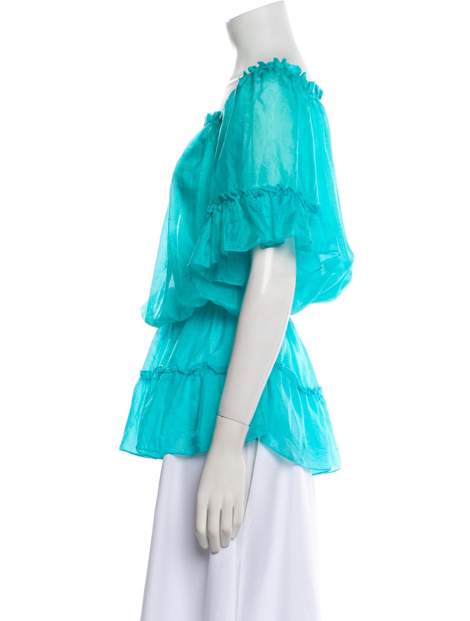 Pop Saint Barth Silk Square Neckline Blouse