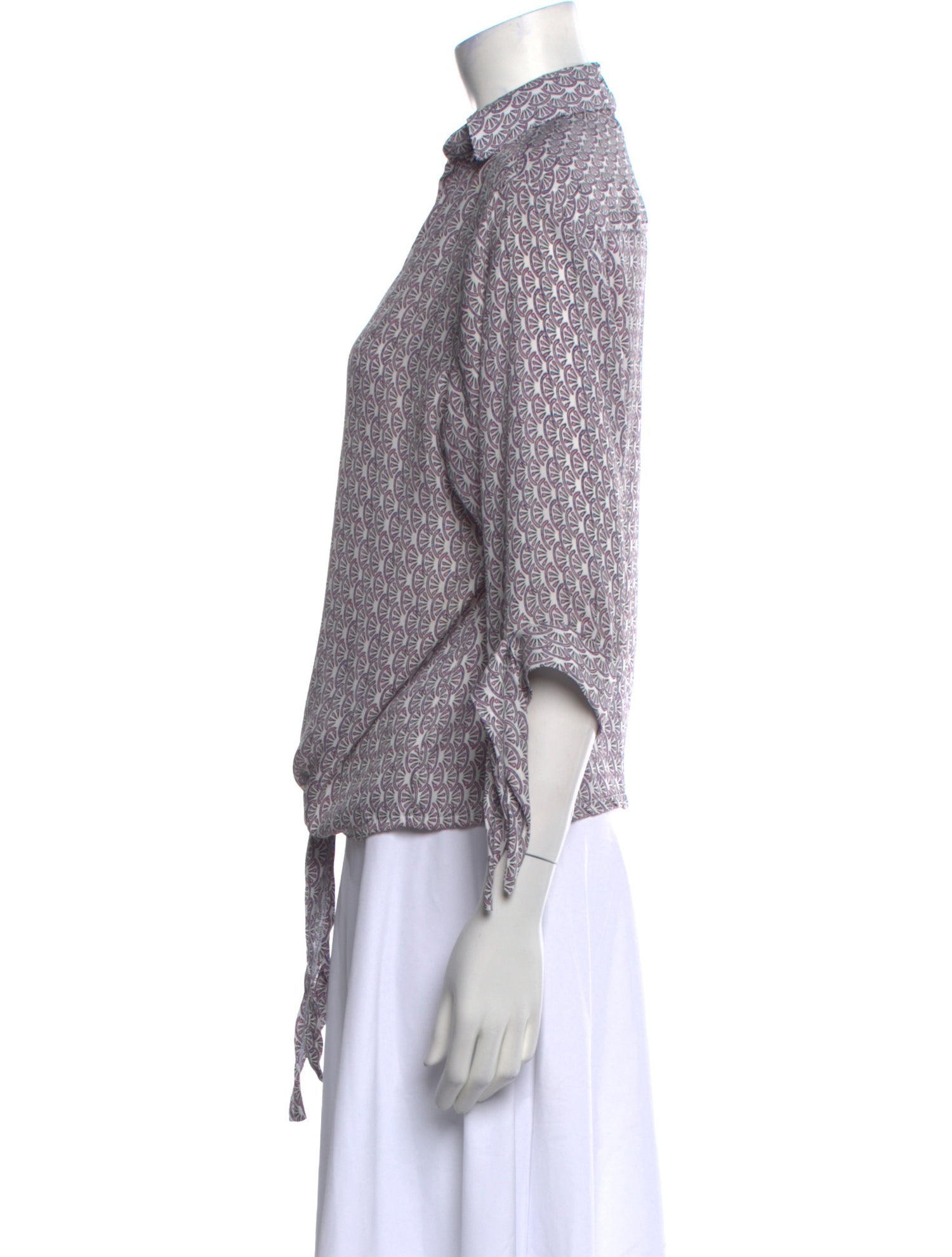 Pop Saint Barth Printed V-Neck Blouse